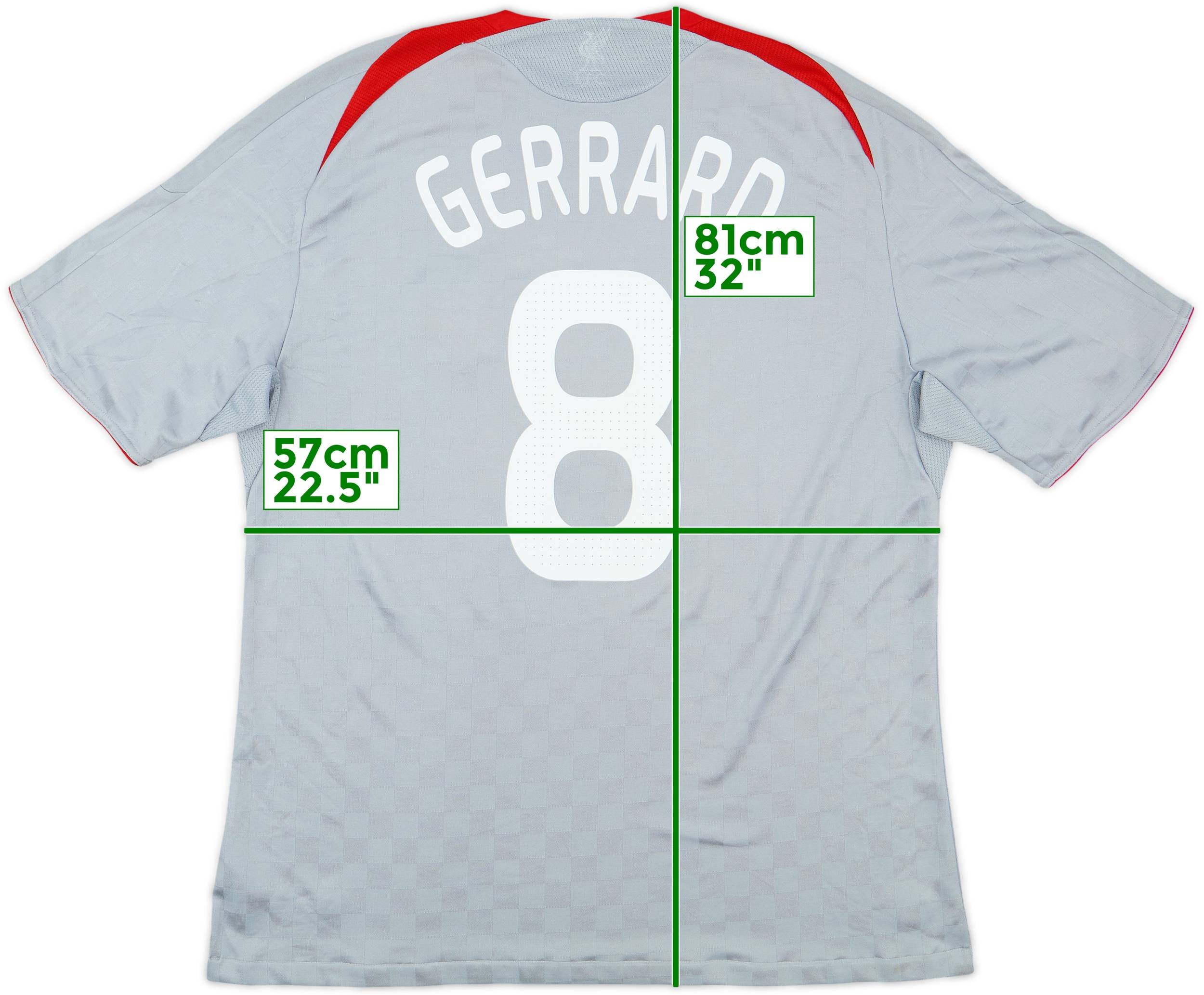 Liverpool GERRARD 08-09 away CLモデル オーセン 2008-09 Liverpool Away Shirt Gerrard #8 - 6/10 - (XL)