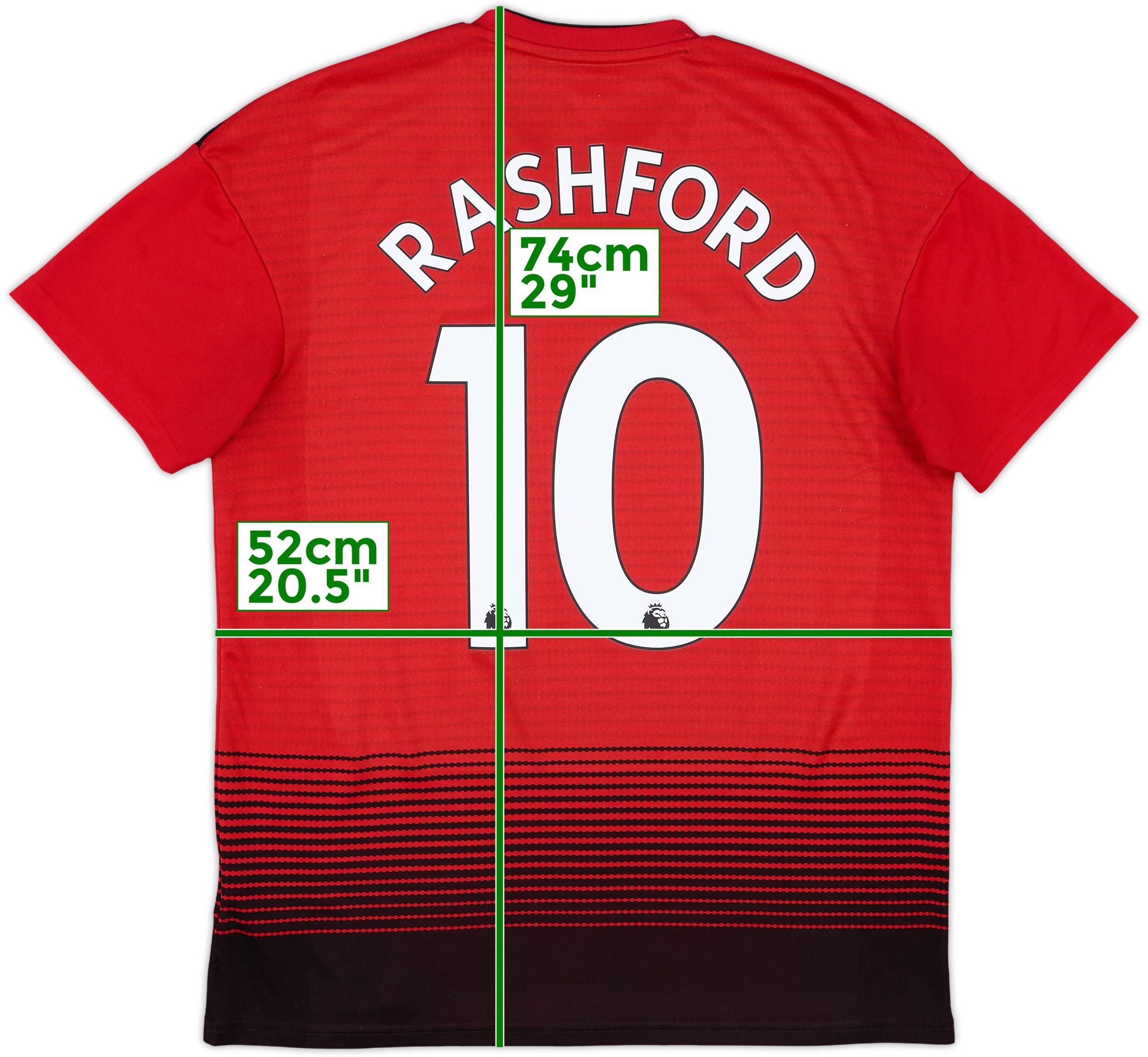 Manchester United Rashford 10 ユニフォーム 2018-19 Manchester United Home Shirt Rashford #10 - 8/10 - (M)