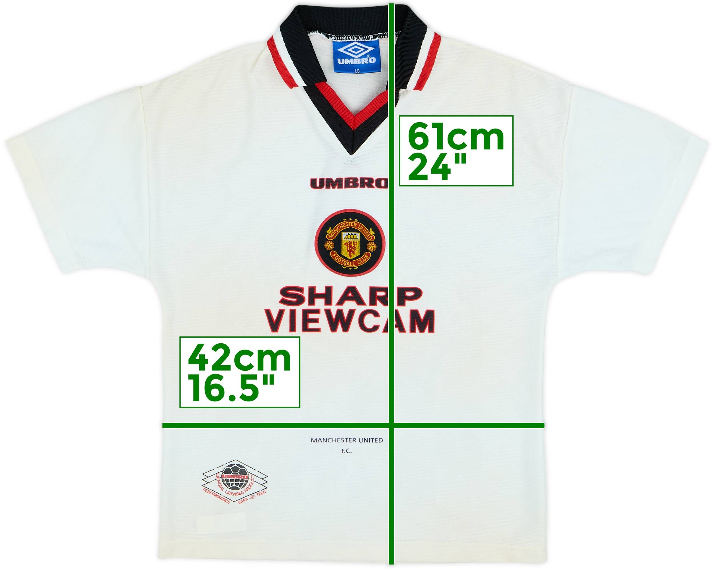 ウェア Manchester United 1996/97 Away Uniform 1996-97 Manchester United away shirt Beckham 7 (Boys