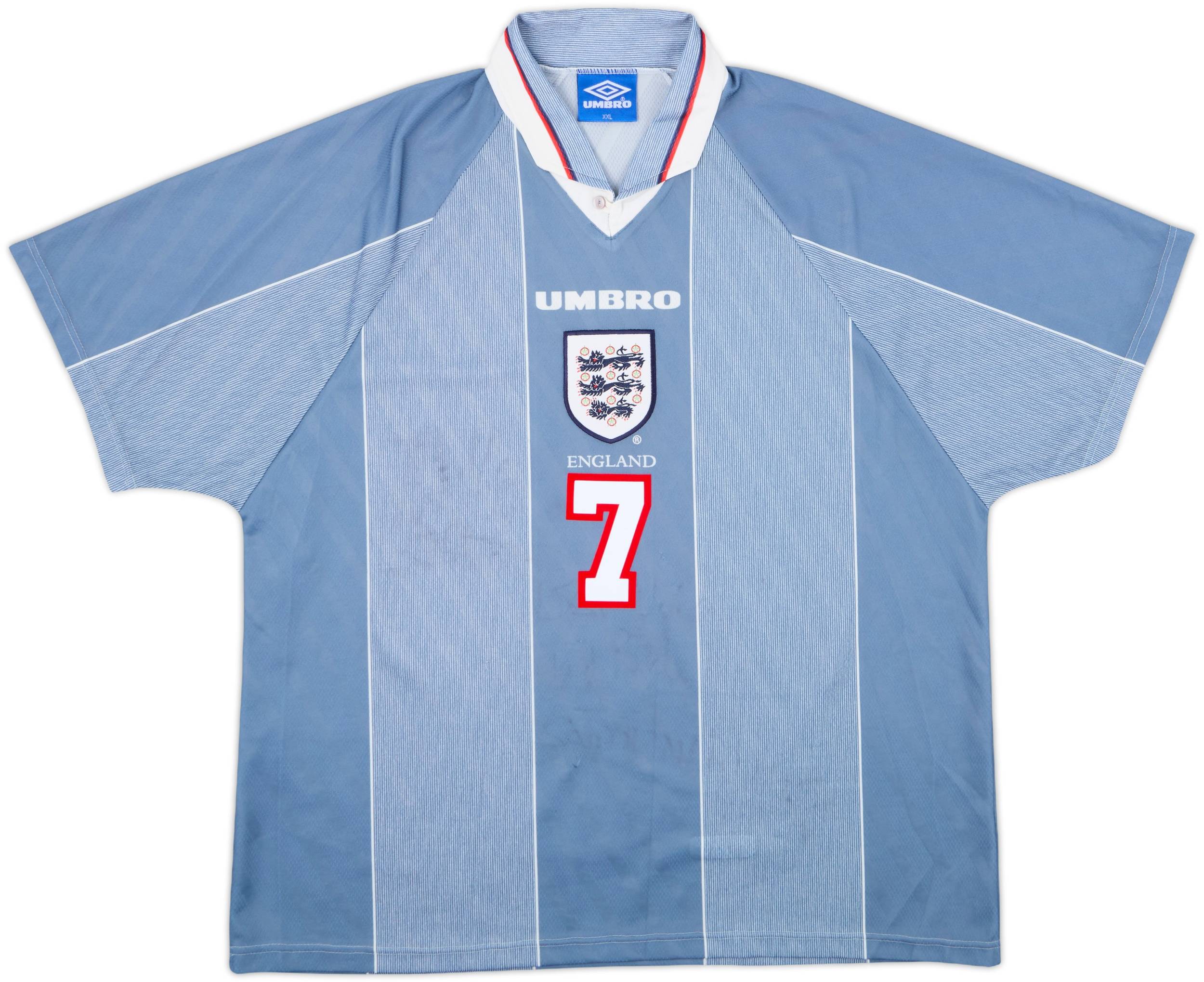 1996-97 England Away Shirt Beckham #7 7/10 (XXL)