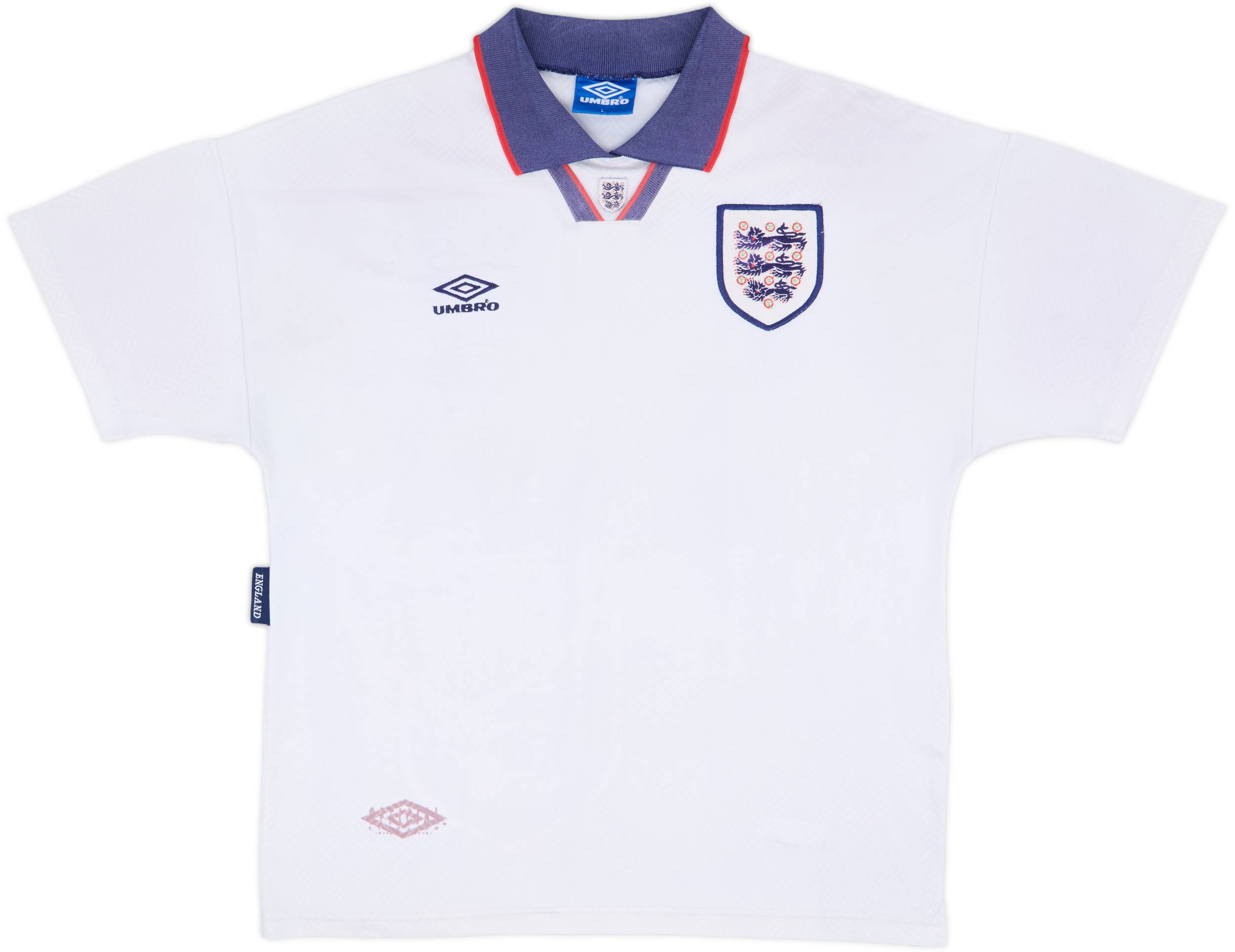 1993-95 England Home Shirt - 7/10 - (L)