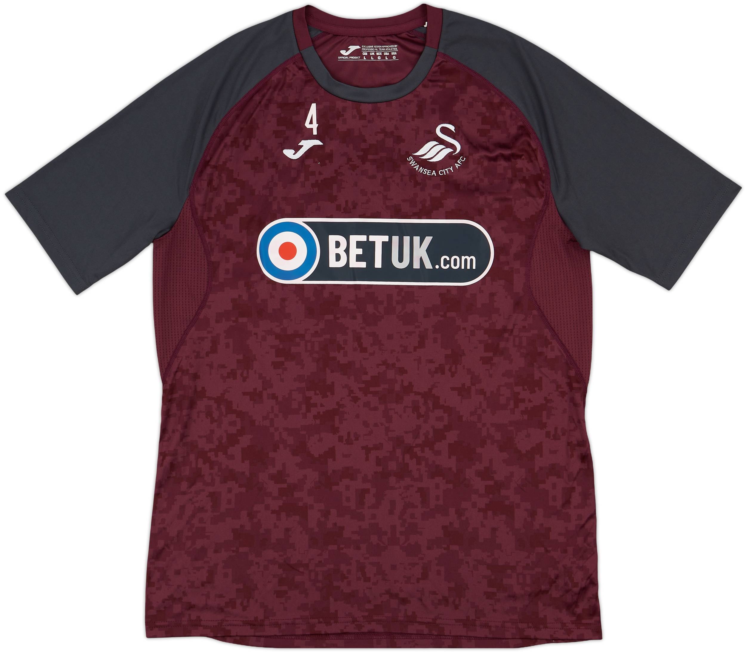 2018-19 Swansea Player Issue Joma Training Shirt #4 - 6/10 - (L)