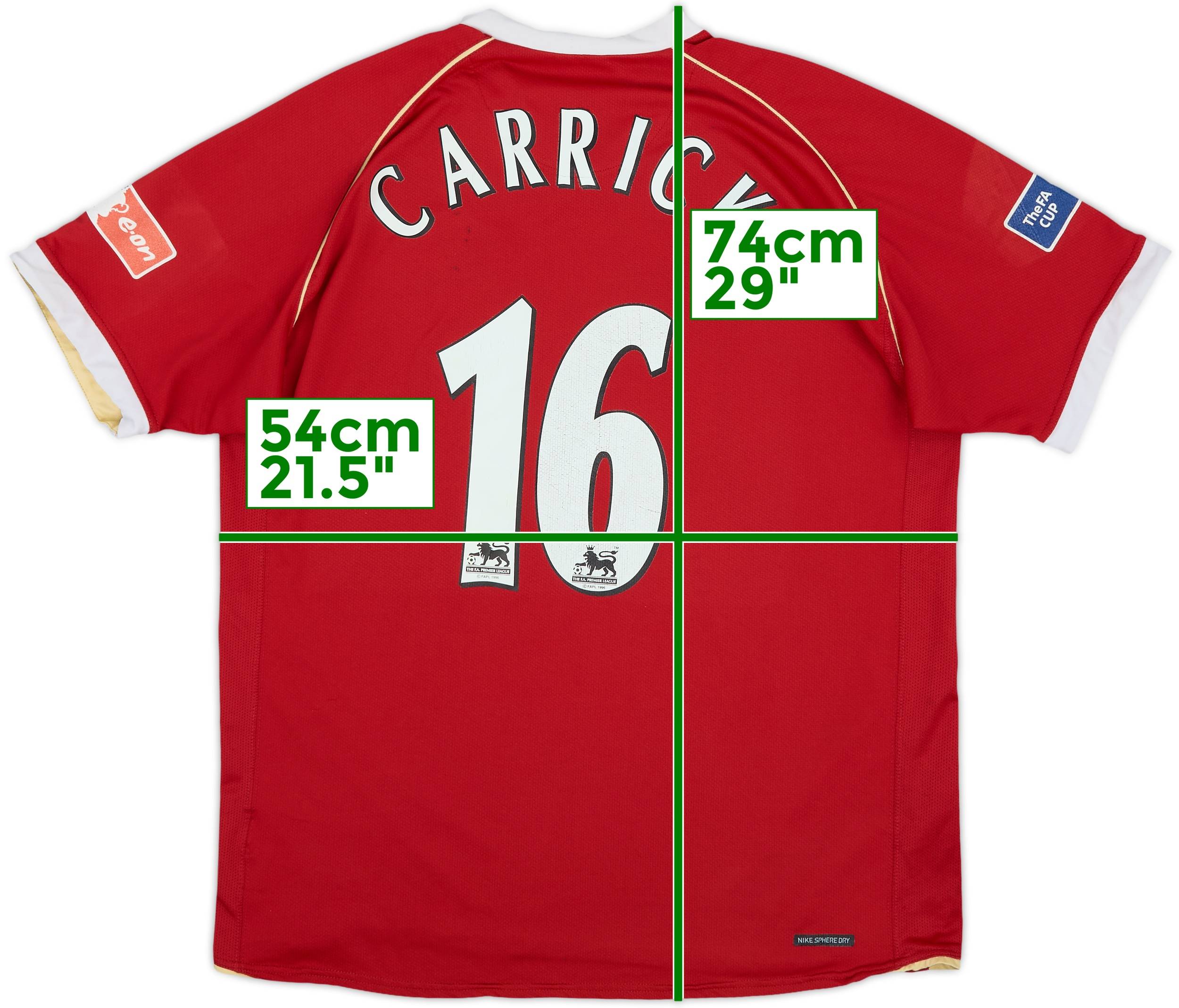 2006-07 Manchester United Home Shirt Carrick #16 - 6/10 - (L)