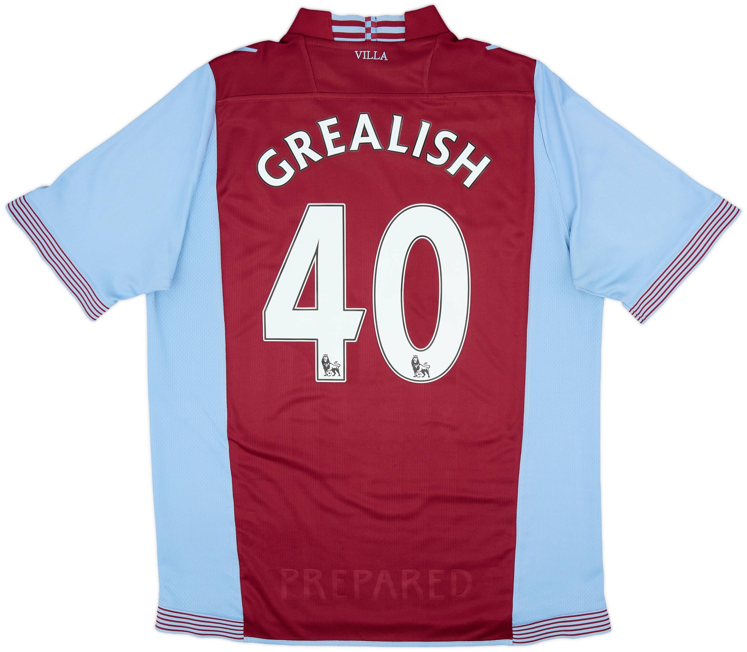 2013-14 Aston Villa Home Shirt Grealish #40 - 6/10 - (XL)