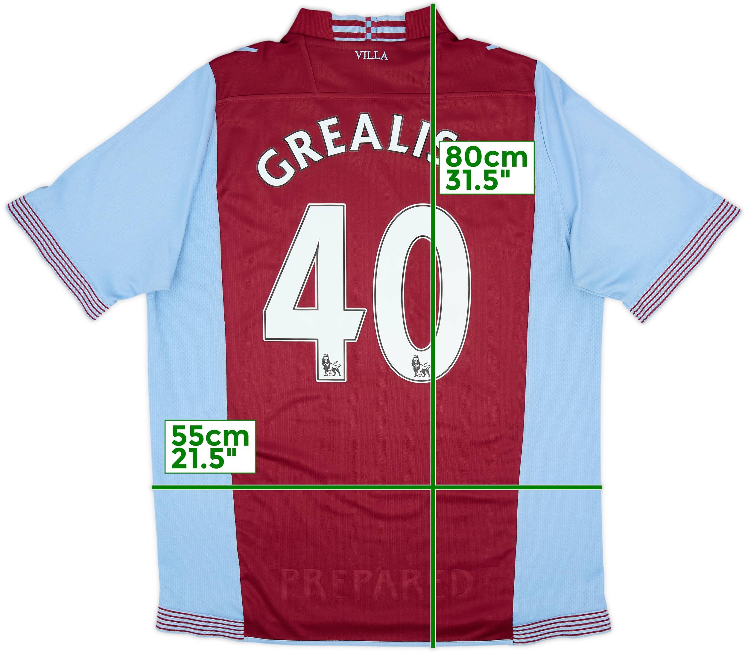 2013-14 Aston Villa Home Shirt Grealish #40 - 6/10 - (XL)