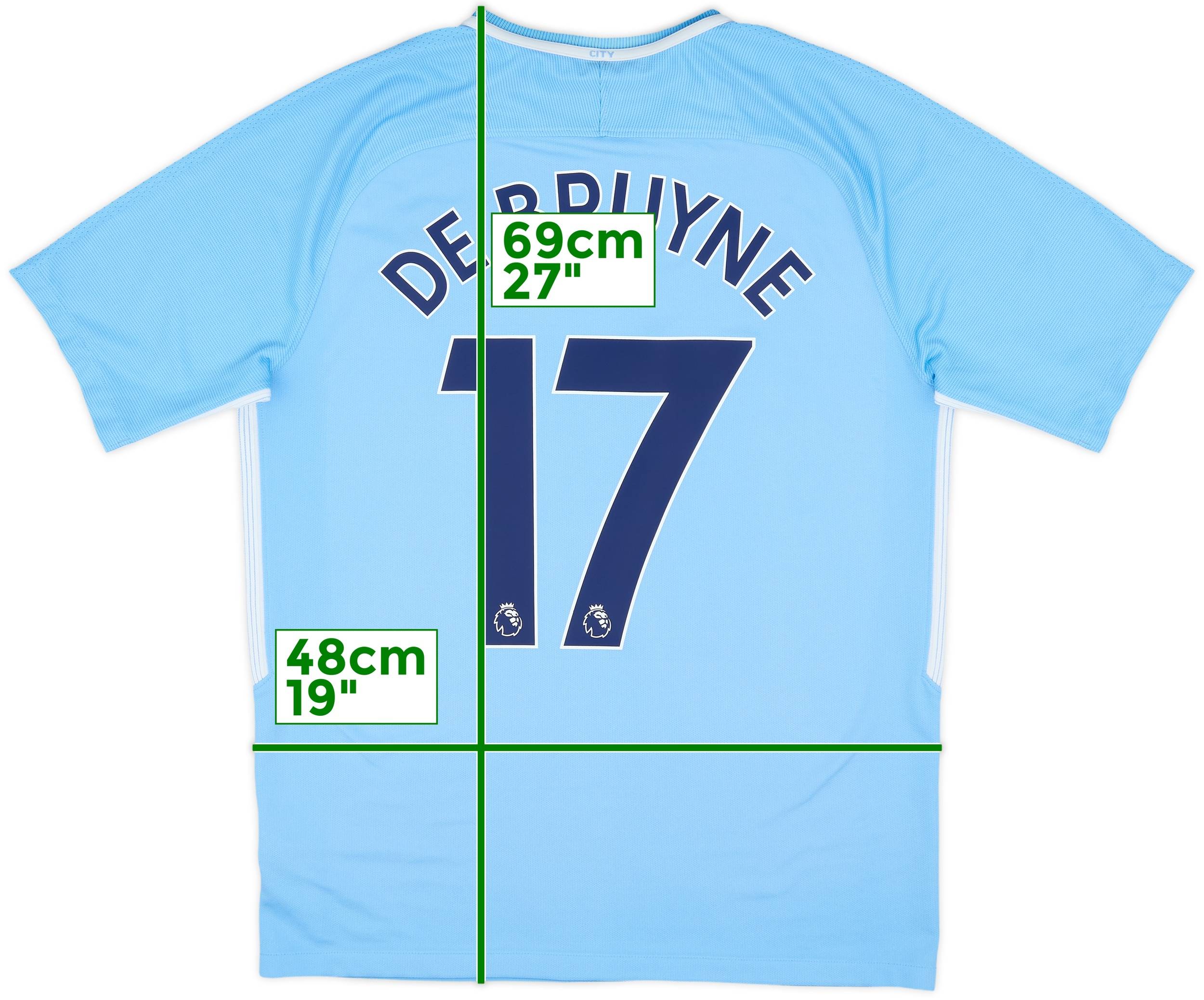 2017-18 Manchester City Home Shirt De Bruyne #17 - 8/10 - (M)