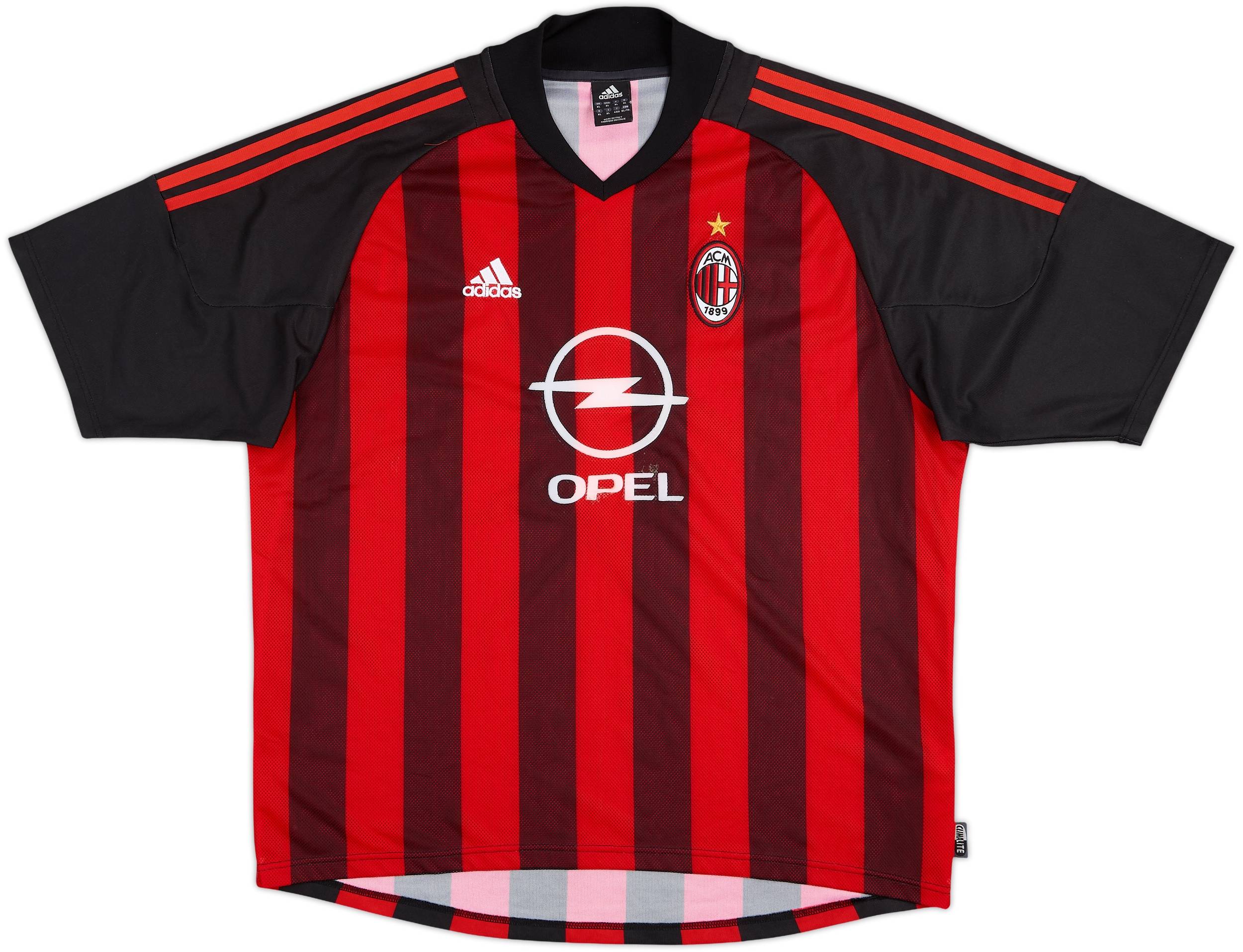 ウェア 2002-03 AC Milan adidas OPEL  Shirt 2002-03 AC Milan Home Shirt - 5/10 - (XL)