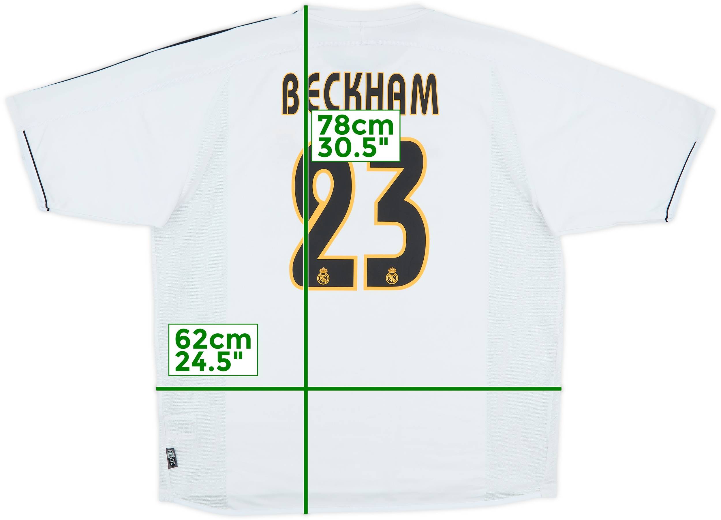 2003-04 Real Madrid Home Shirt Beckham #23 - 7/10 - (XL)