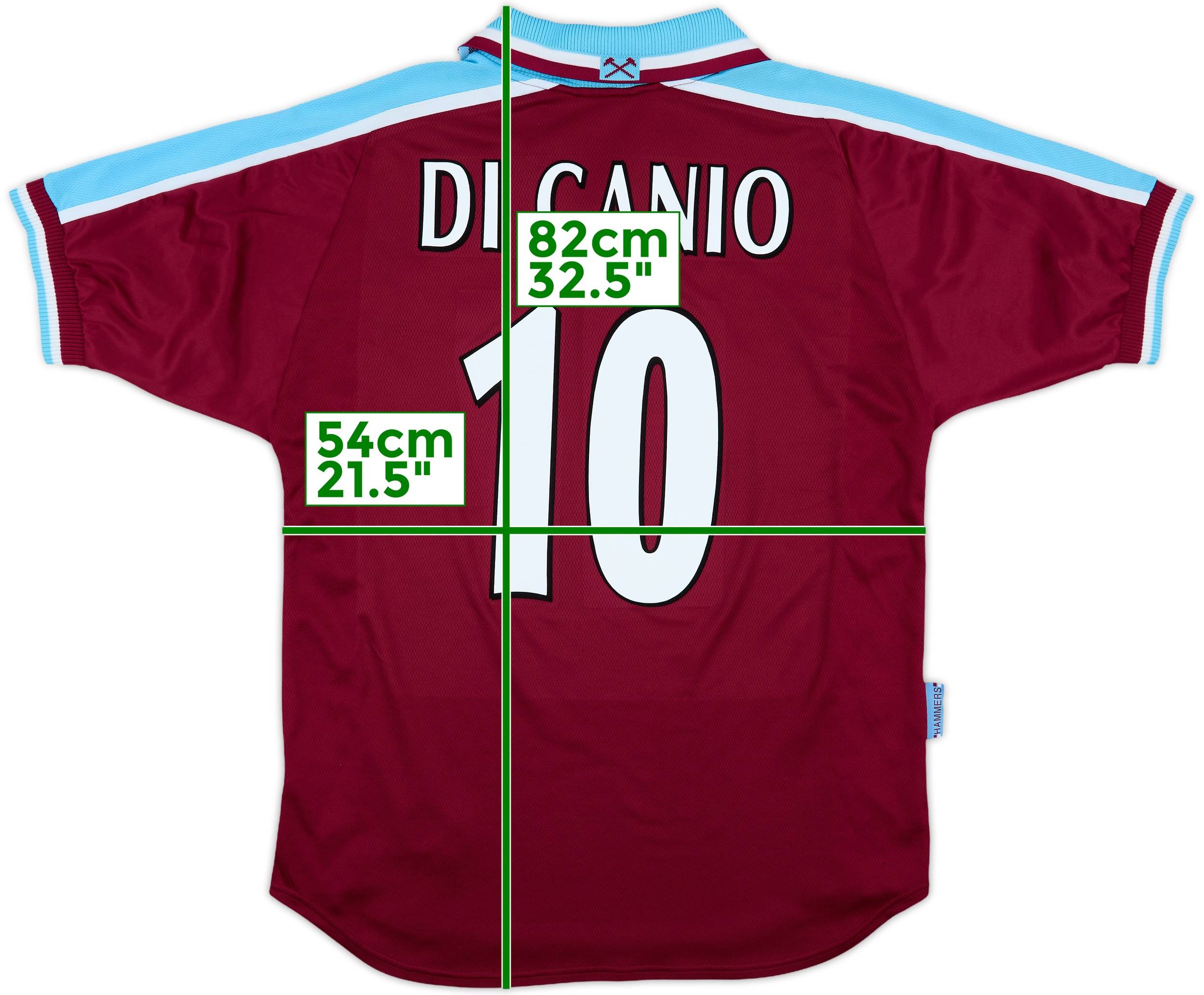 1999-01 West Ham Home Shirt Di Canio #10 - 8/10 - (L)