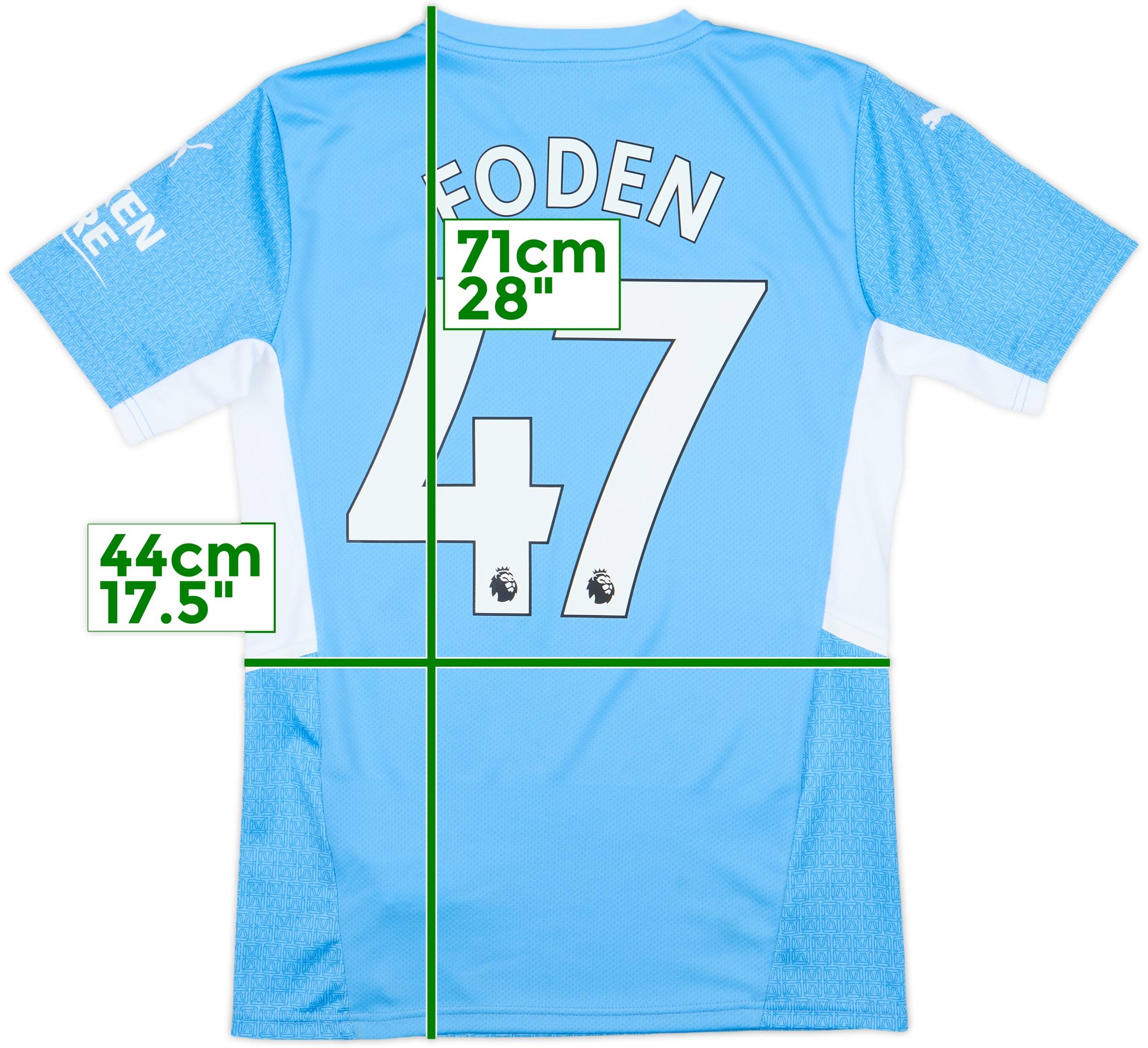 2021-22 Manchester City Home Shirt Foden #47 - 9/10 - (S)