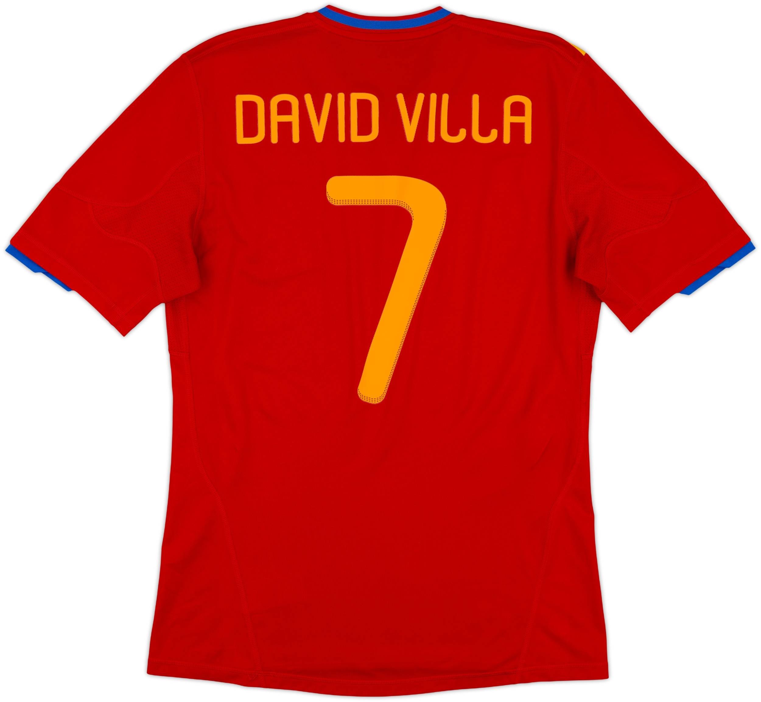 2009-10 Spain Home Shirt David Villa #7 - 6/10 - (M)