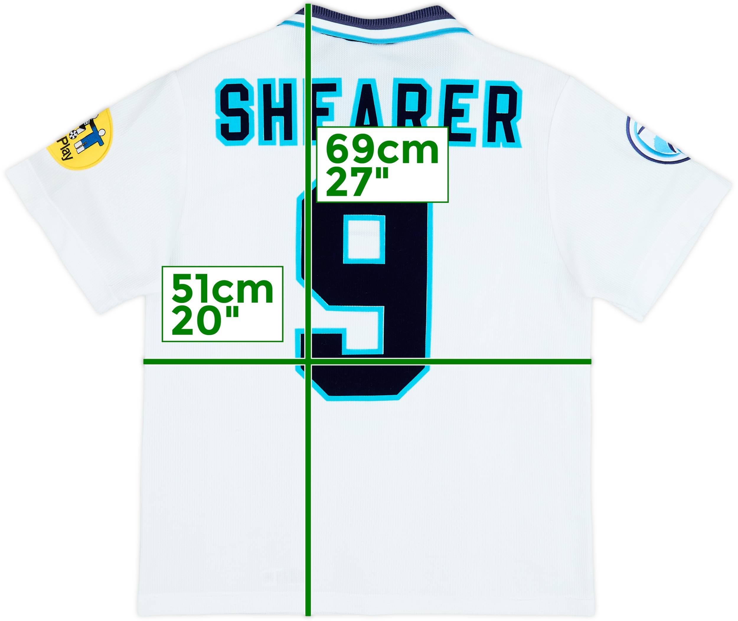 1995-97 England Home Shirt Shearer #9 - 5/10 - (M)