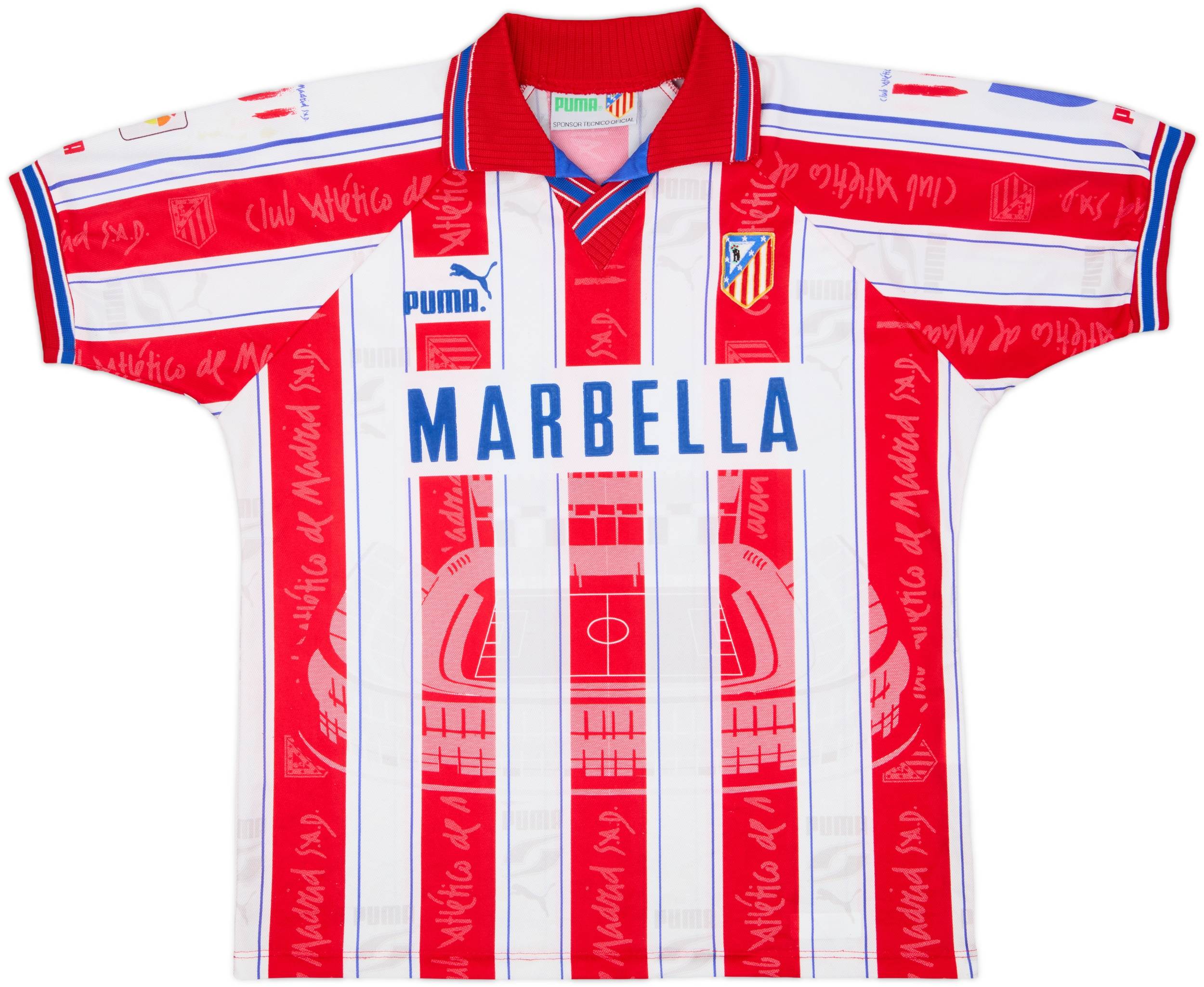 1996-97 アトレティコ・マドリード ホームシャツ ゲームシャツ 1996-97 Atletico Madrid Home Shirt - 8/10 - (M)