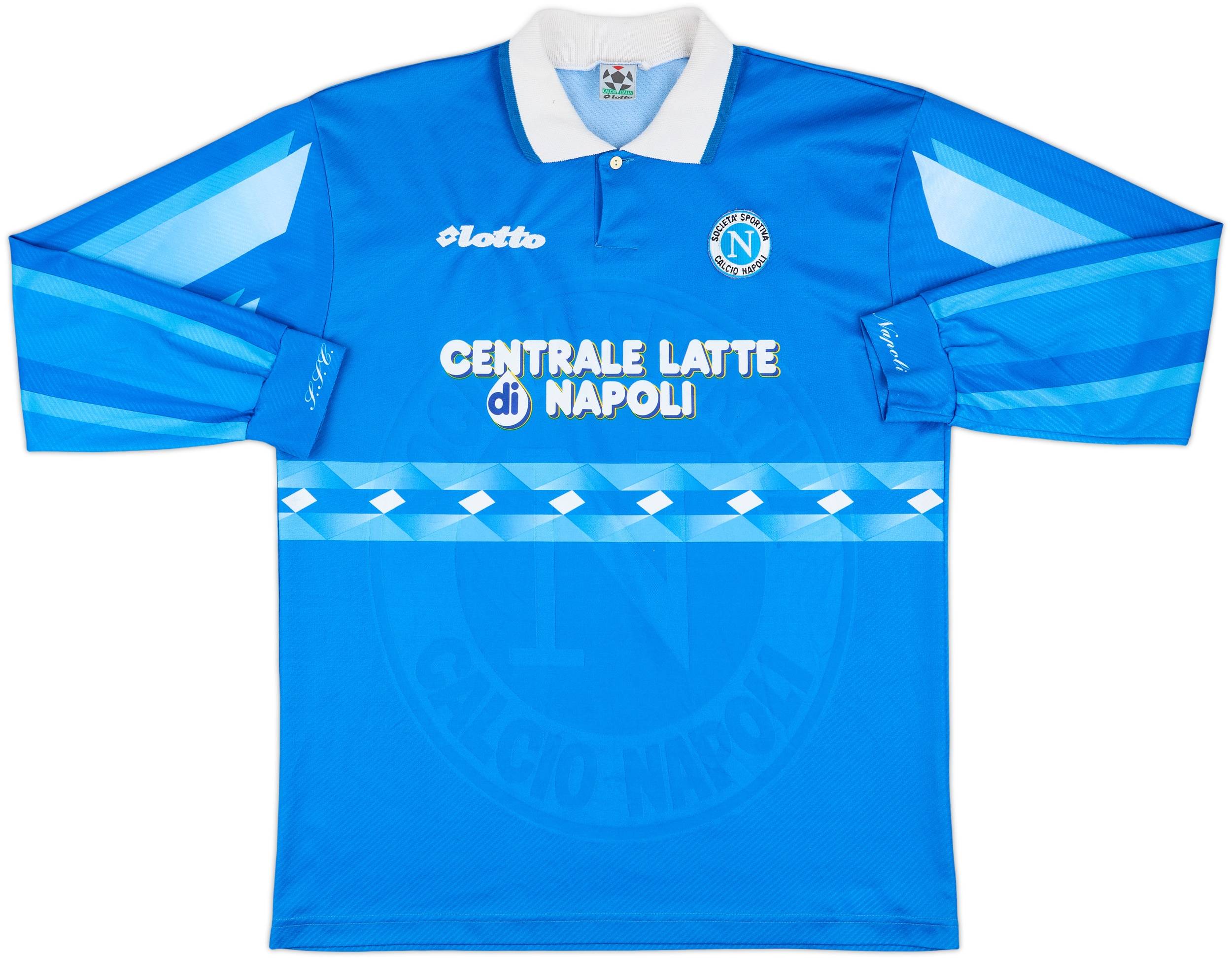 1996-97 Napoli Home L/S Shirt - 9/10 - (XL)