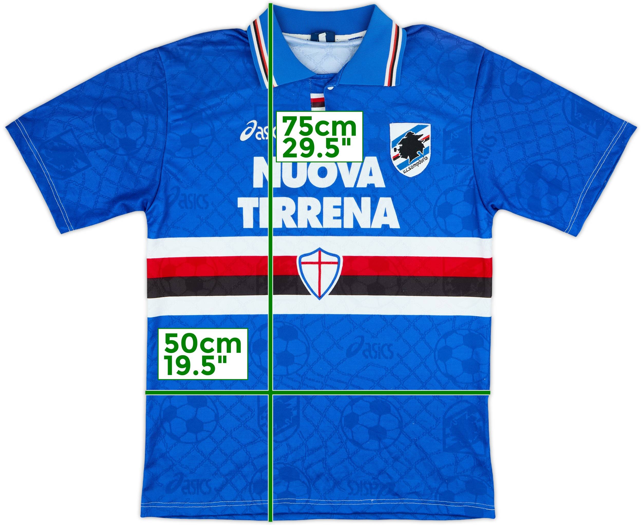 Vtg 95/96 asics × Sampdoria Game Shirts 1995-96 Sampdoria Home Shirt - 9/10 - (M)