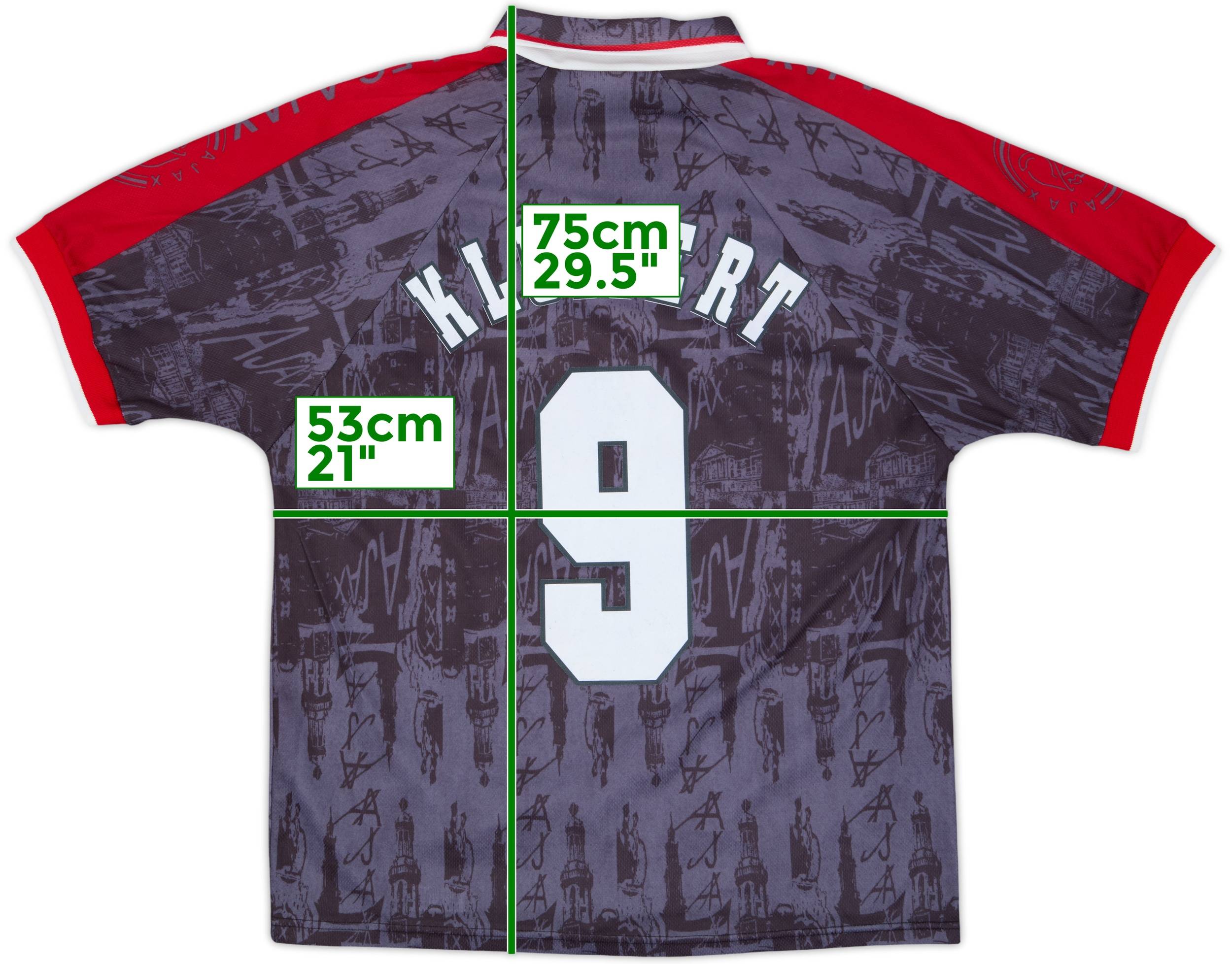1996-97 Ajax Away Shirt Kluivert #9 - 8/10 - (L)