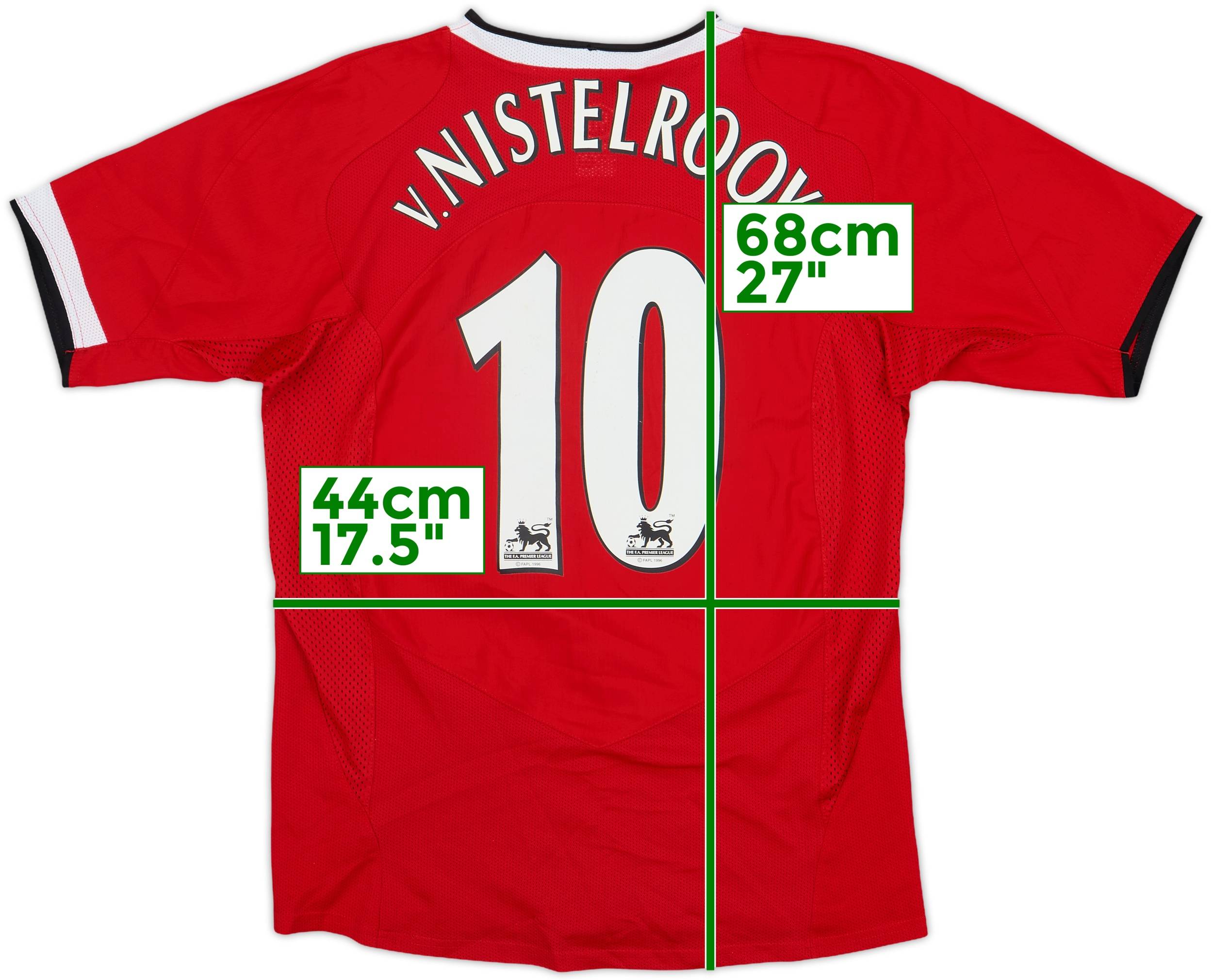 2004-06 Manchester United Home Shirt V.Nistelrooy #10 - 9/10 - (XL