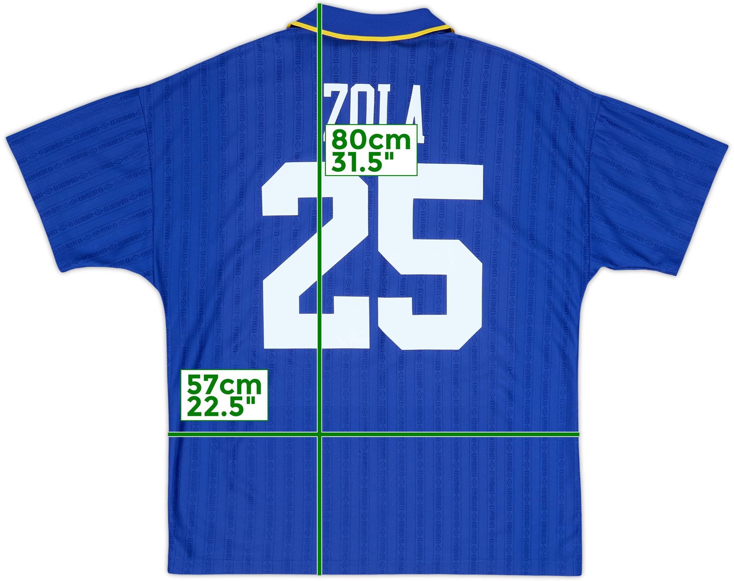 1995-97 Chelsea Home Shirt Zola #25 - 6/10 - (XL)