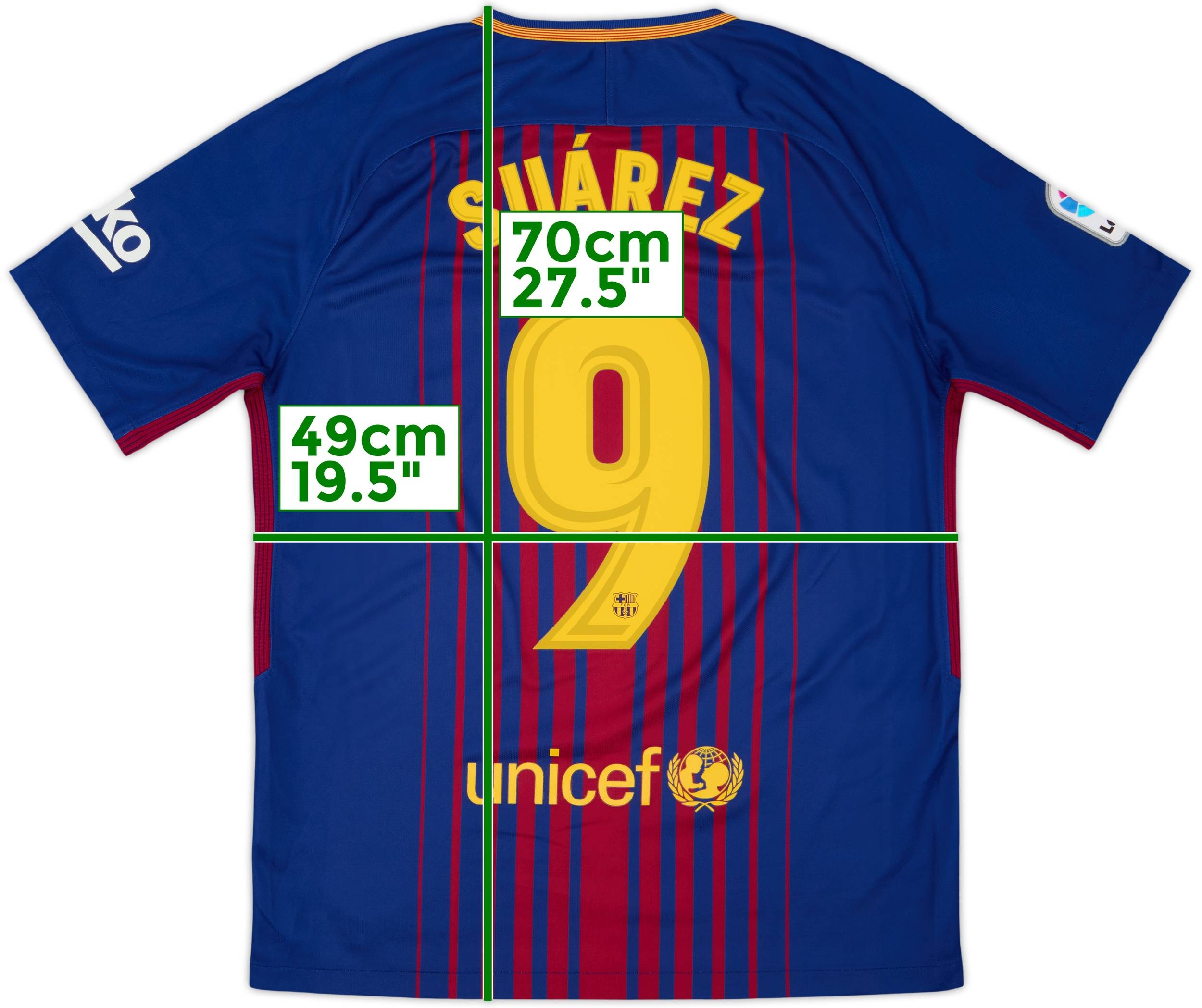 2017-18 Barcelona Home Shirt Suarez #9 - 9/10 - (M)