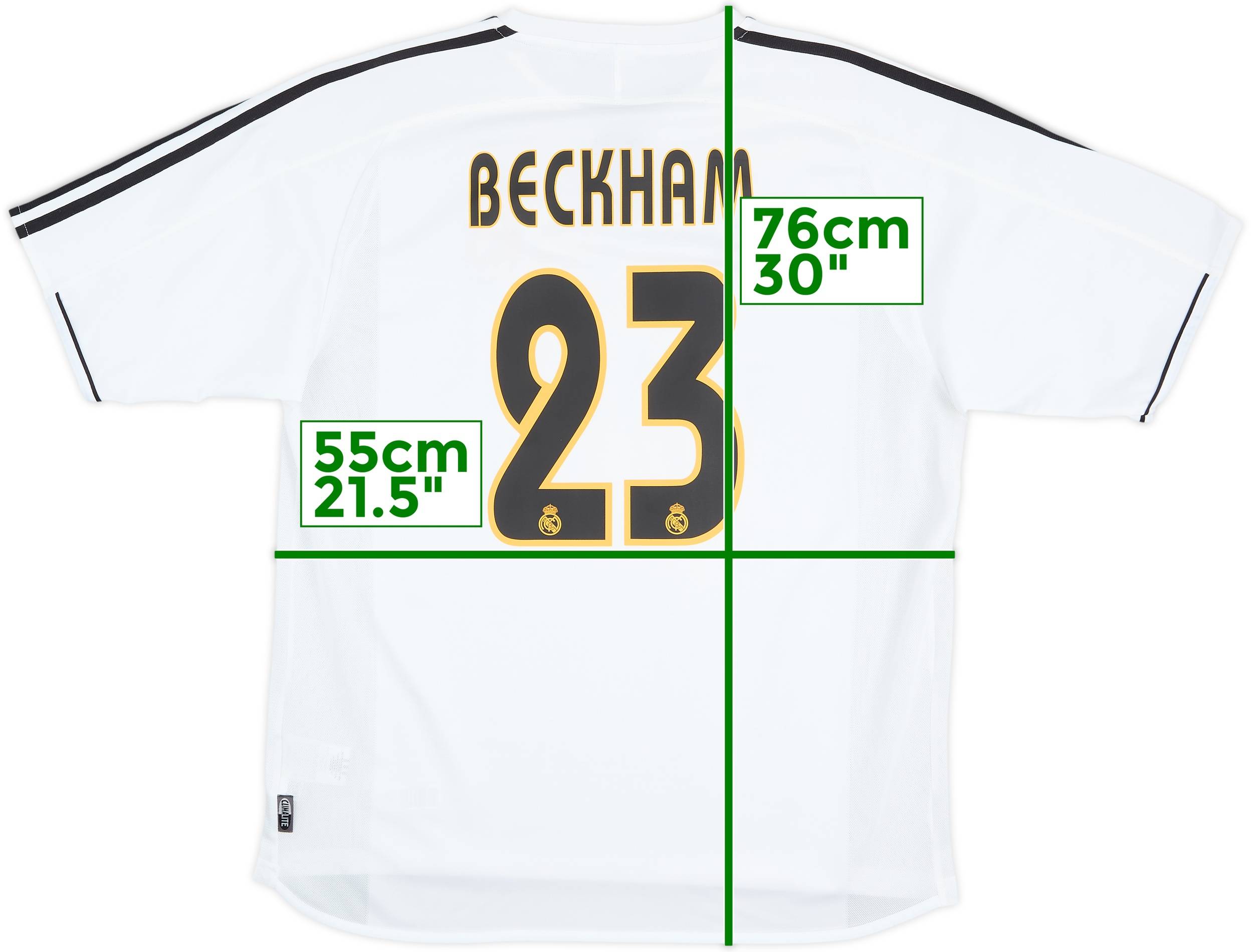 2003-04 Real Madrid Home Shirt Beckham #23 - 8/10 - (L)