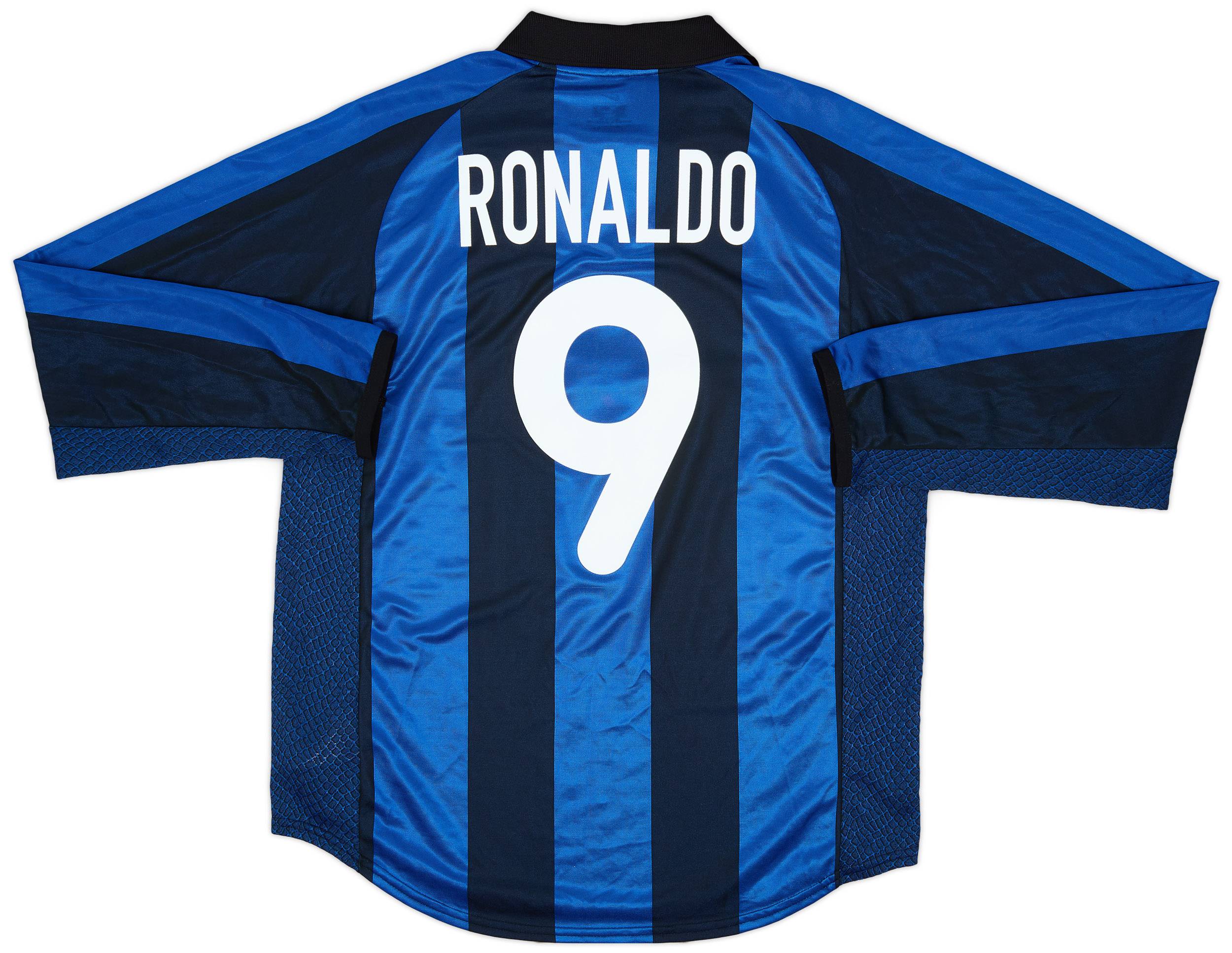 2001-02 Inter Milan Home L/S Shirt Ronaldo #9 - 8/10 - (M)