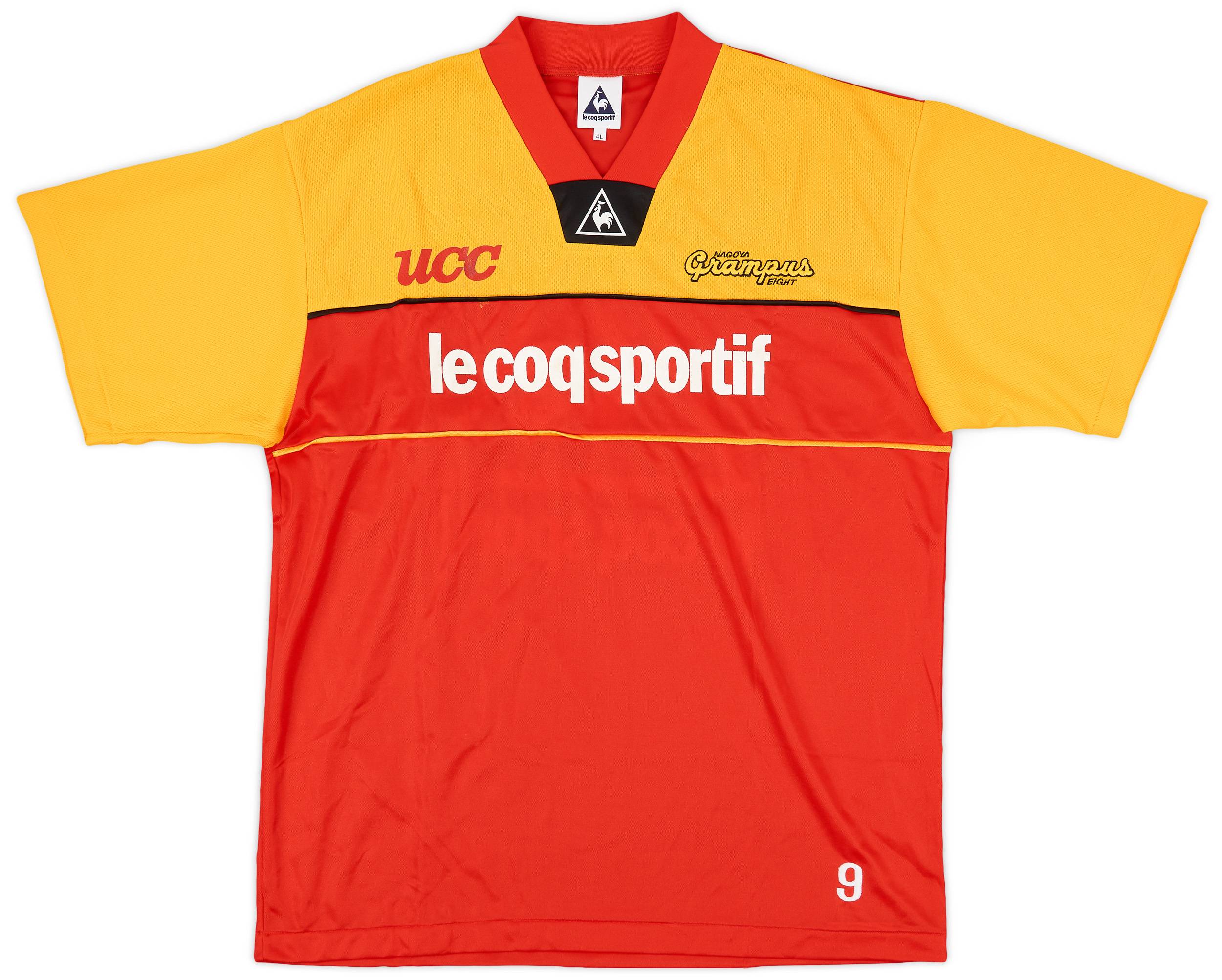 1998 Nagoya Grampus Eight Player Issue Le Coq Sportif Training Shirt #9 - 8/10 - (XXL)