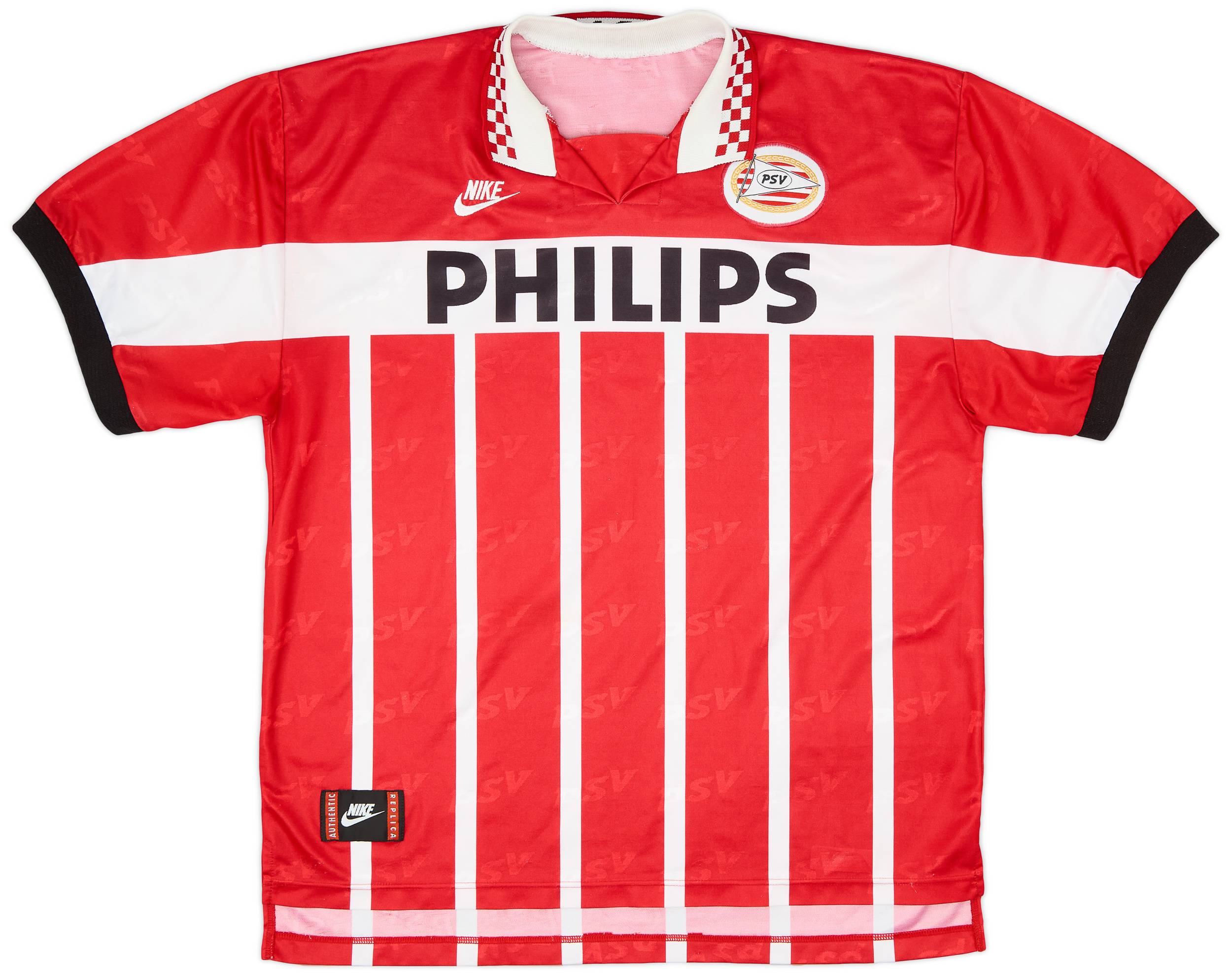 PSV95-96ホームユニフォーム 1995-96 PSV Home Shirt - 8/10 - (XL)