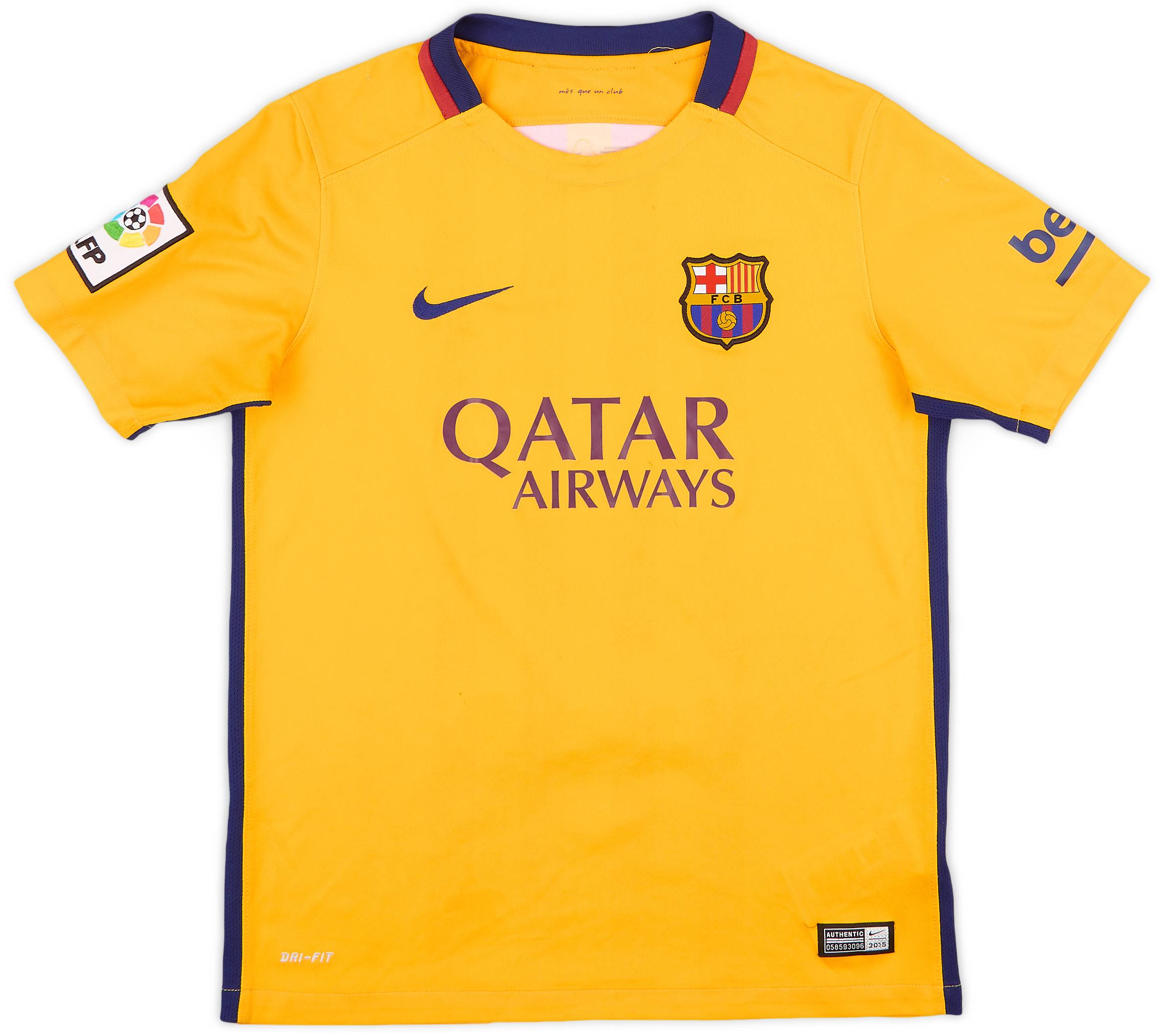 2015-16 Barcelona Away Shirt - 6/10 - (L.Boys)