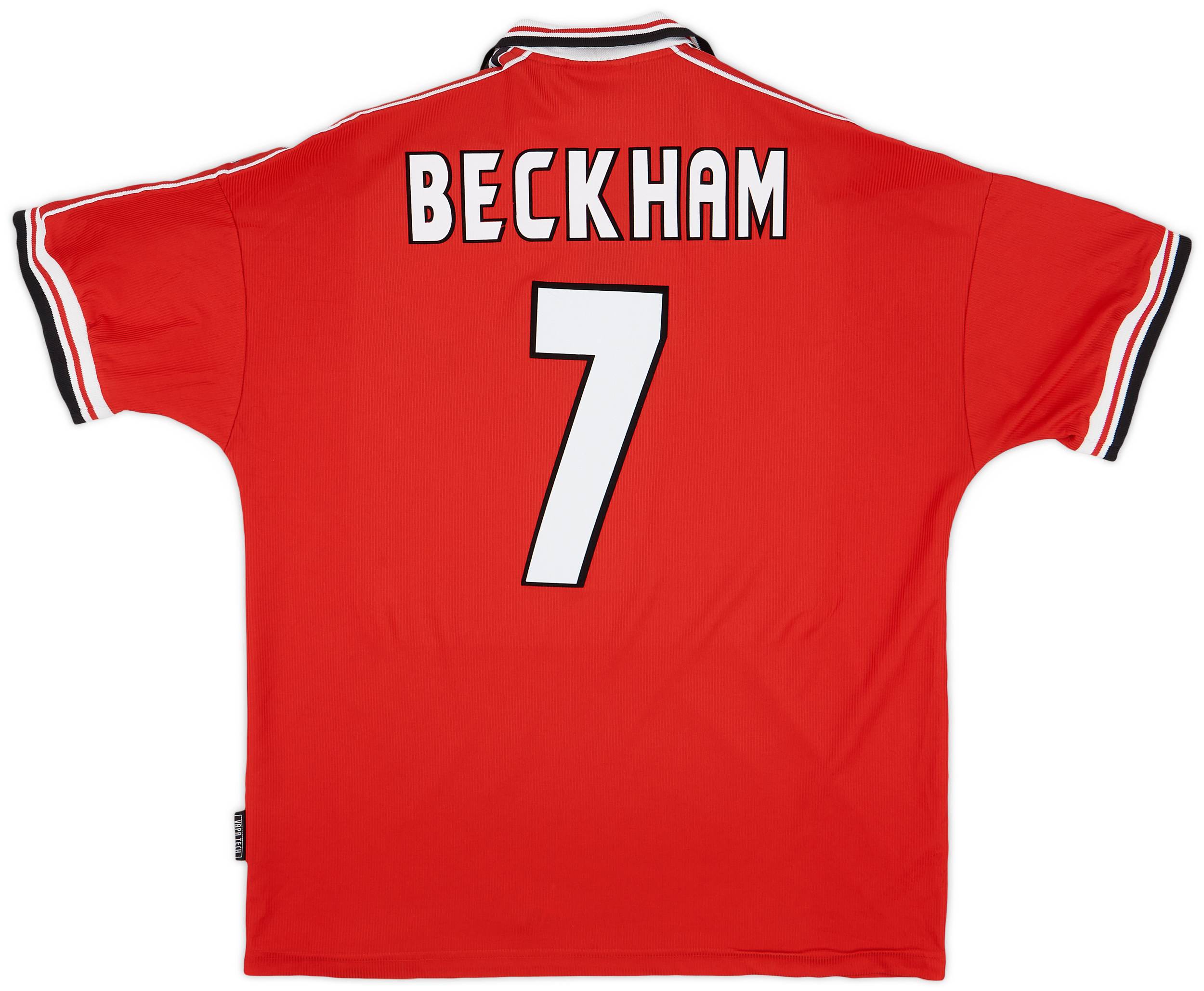 1998-00 Manchester United Home Shirt Beckham #7 - 6/10 - (L)