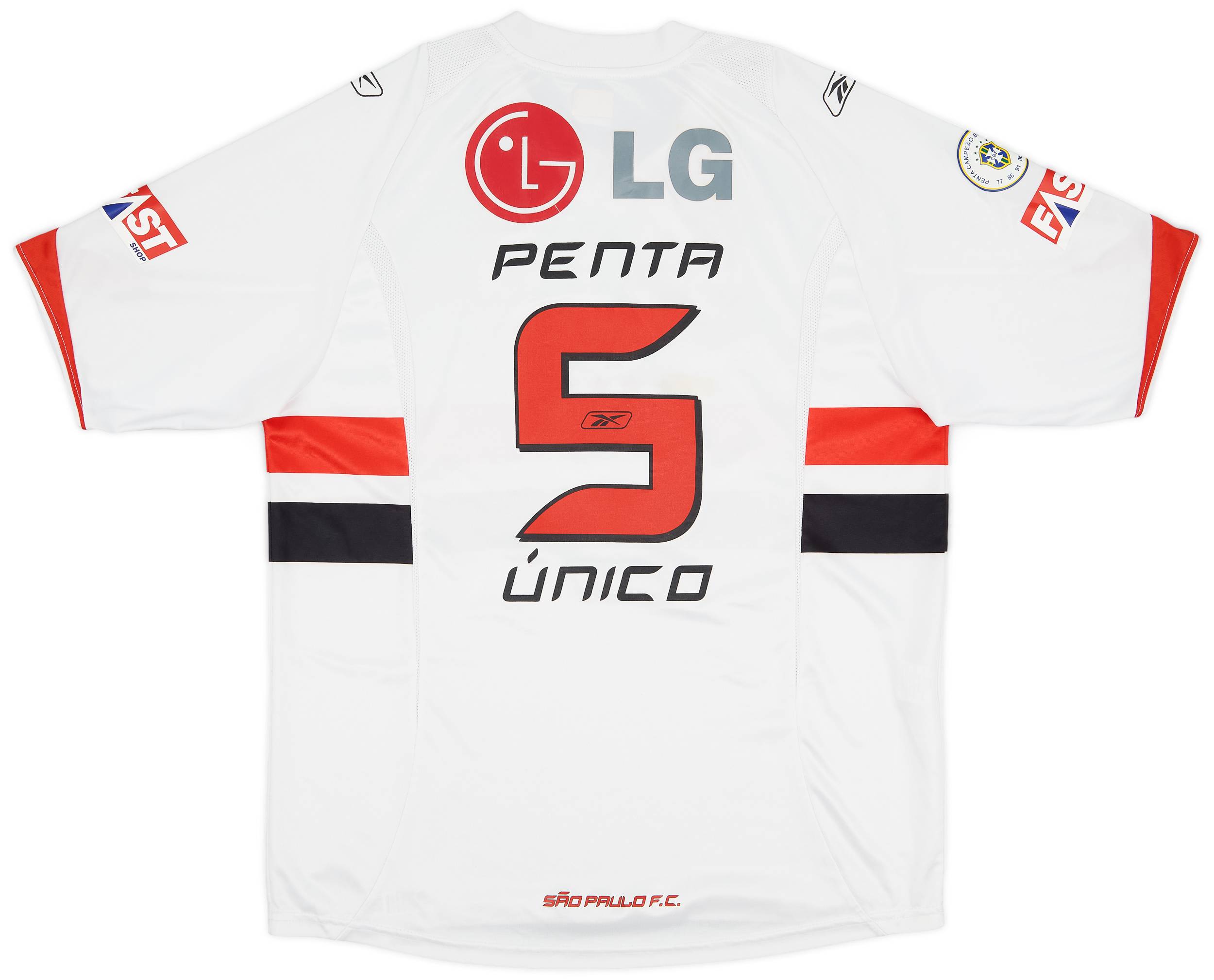 2007-08 Sao Paulo Home Shirt Penta Unico #5 - 6/10 - (XL)