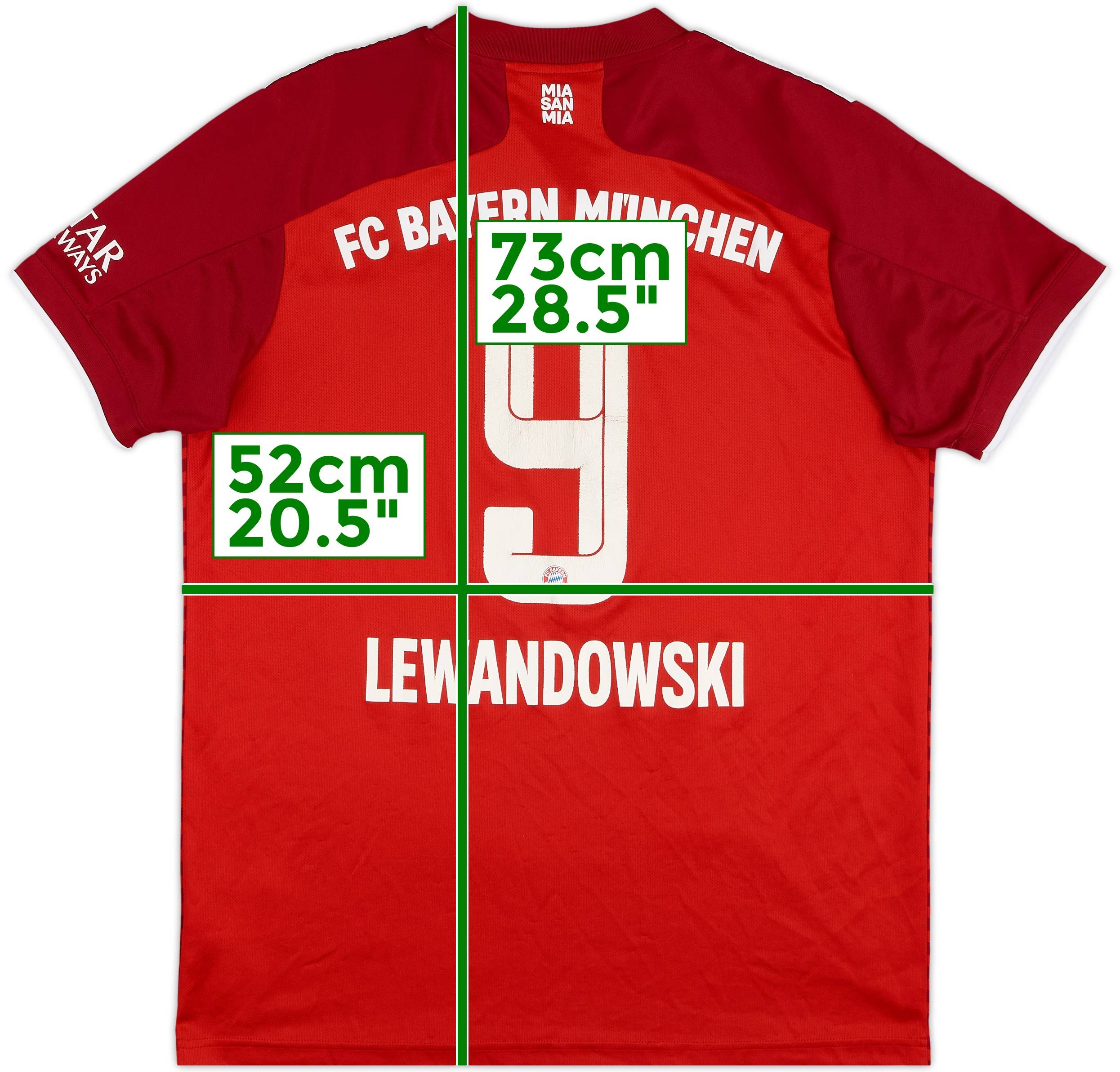 2021-22 Bayern Munich Home Shirt Lewandowski #9 - 5/10 - (L)