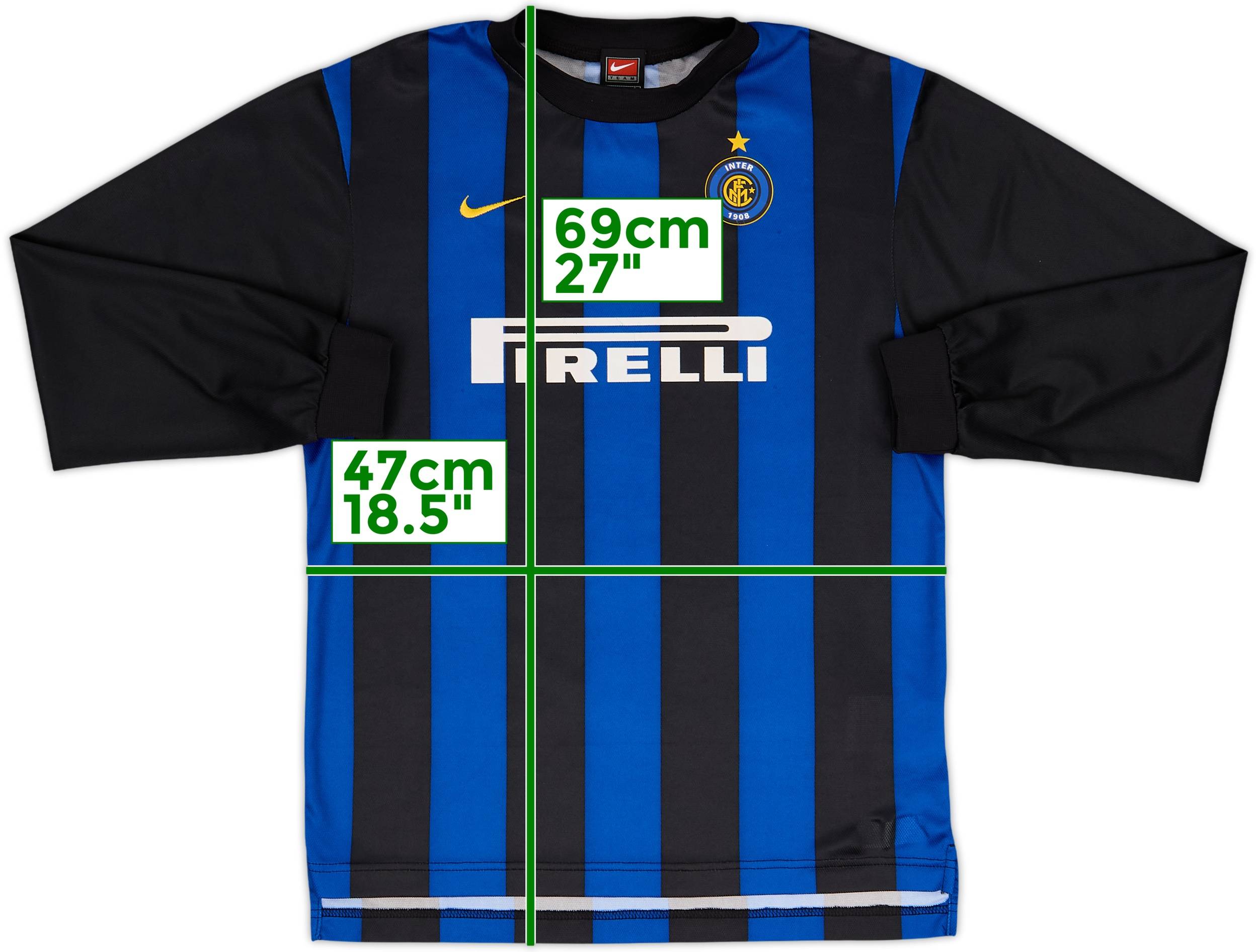 2000-01 Inter Milan Basic Home L/S Shirt - 8/10 - (L.Boys)