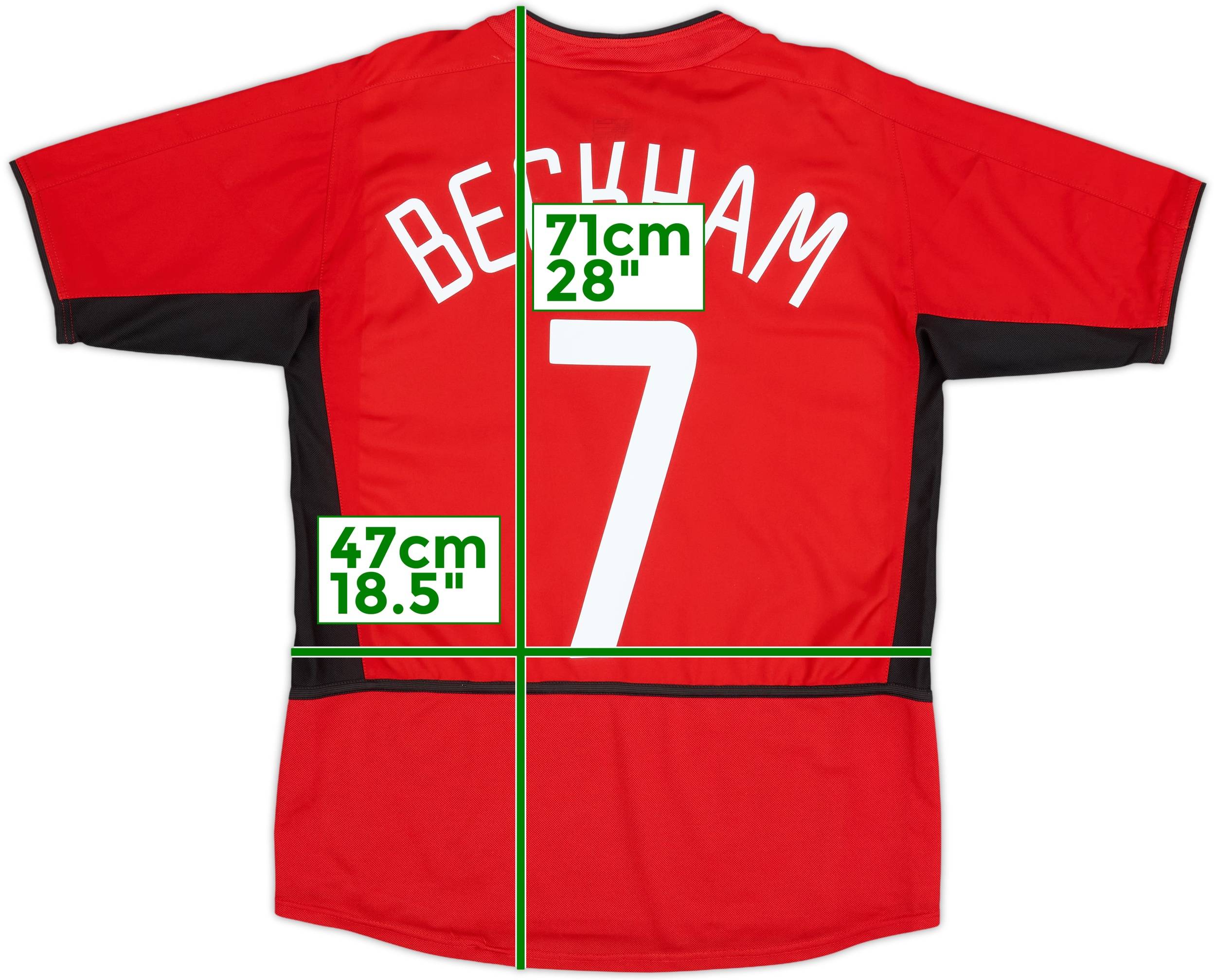 2002-04 Manchester United Home Shirt Beckham #7 - 8/10 - (XL.Boys)