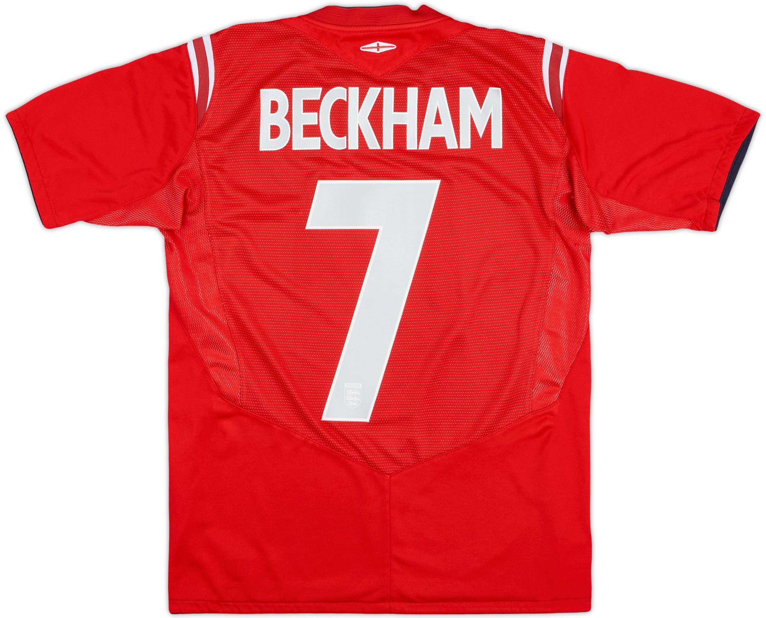 2004-06 England Away Shirt Beckham #7 - 8/10 - (XL.Boys)
