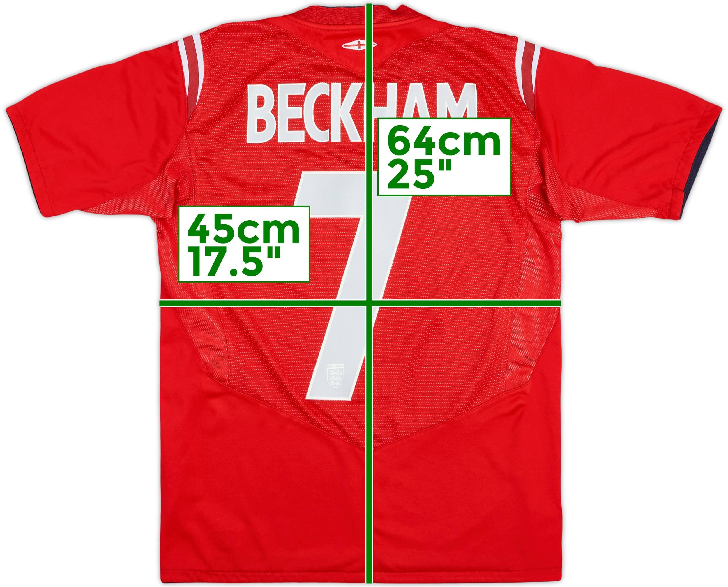 2004-06 England Away Shirt Beckham #7 - 8/10 - (XL.Boys)