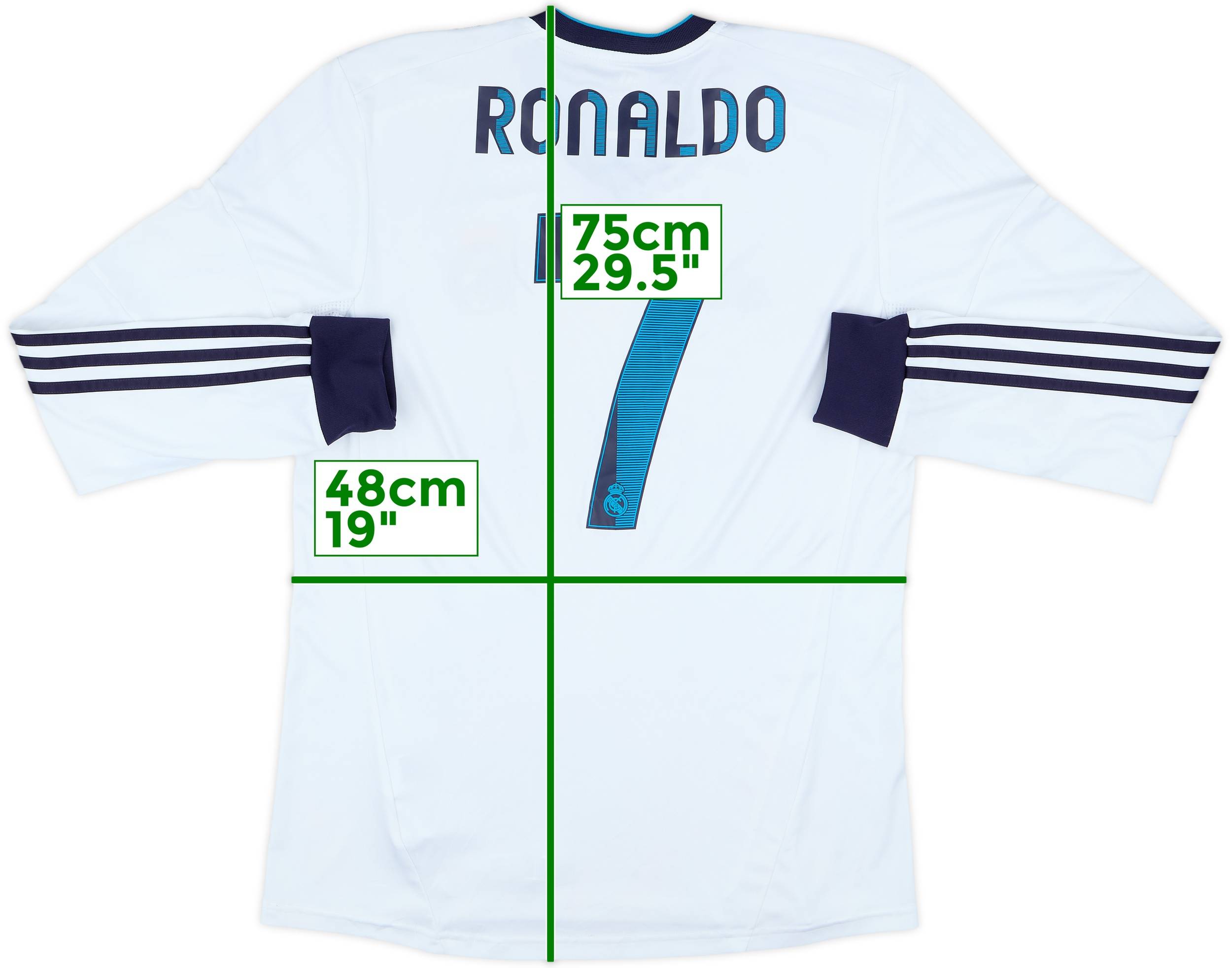 2012-13 Real Madrid Home L/S Shirt Ronaldo #7 - 8/10 - (M)
