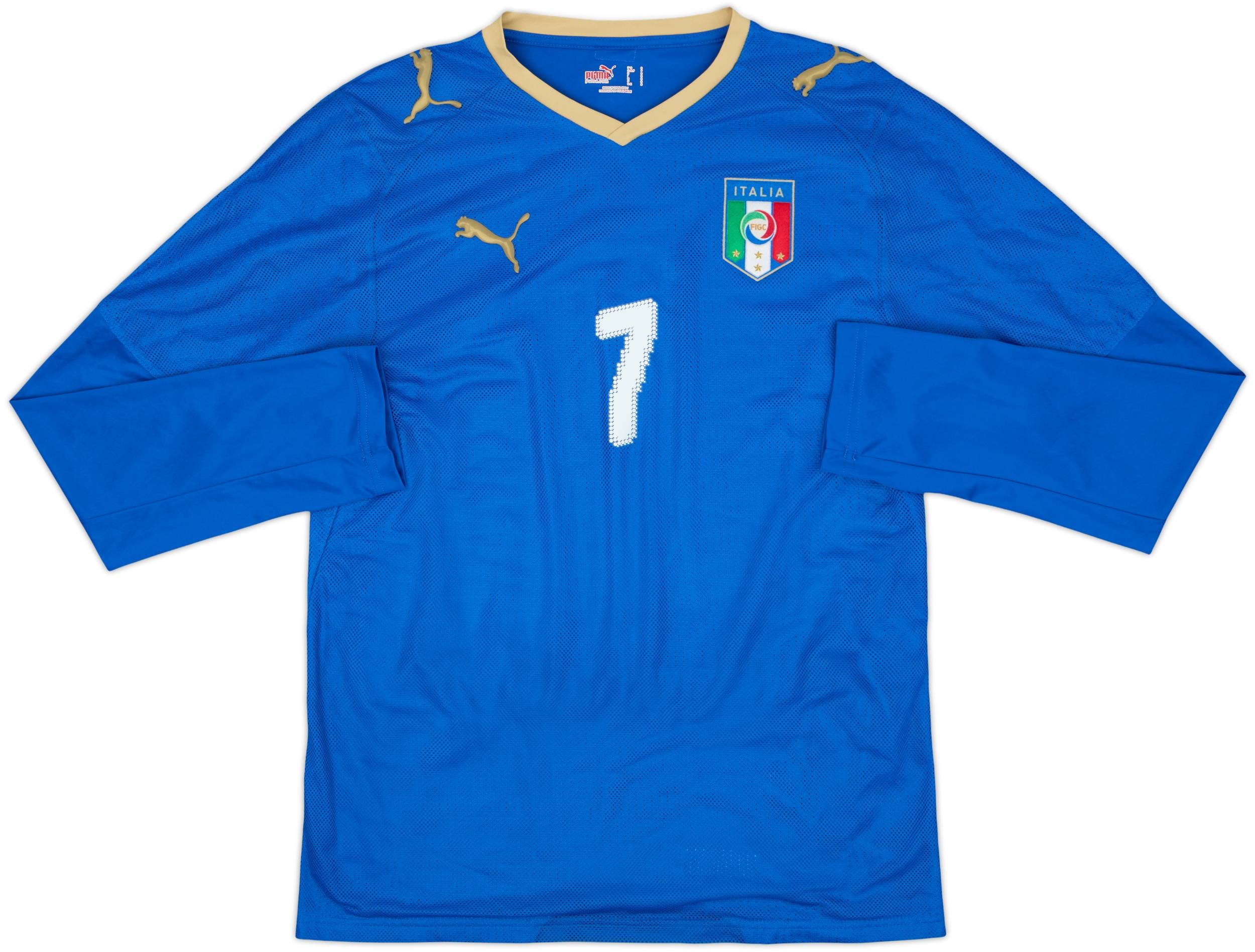 2007-08 Italy Home L/S Shirt Del Piero #7 - 8/10 - (S)