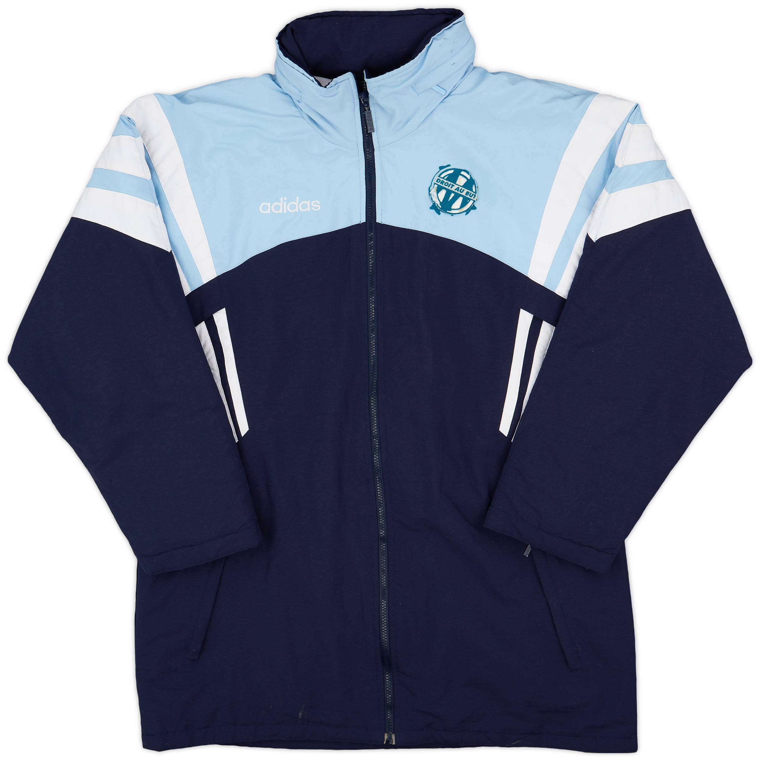 1996-97 Olympique Marseille adidas Padded Bench Coat - 3/10 - (L)