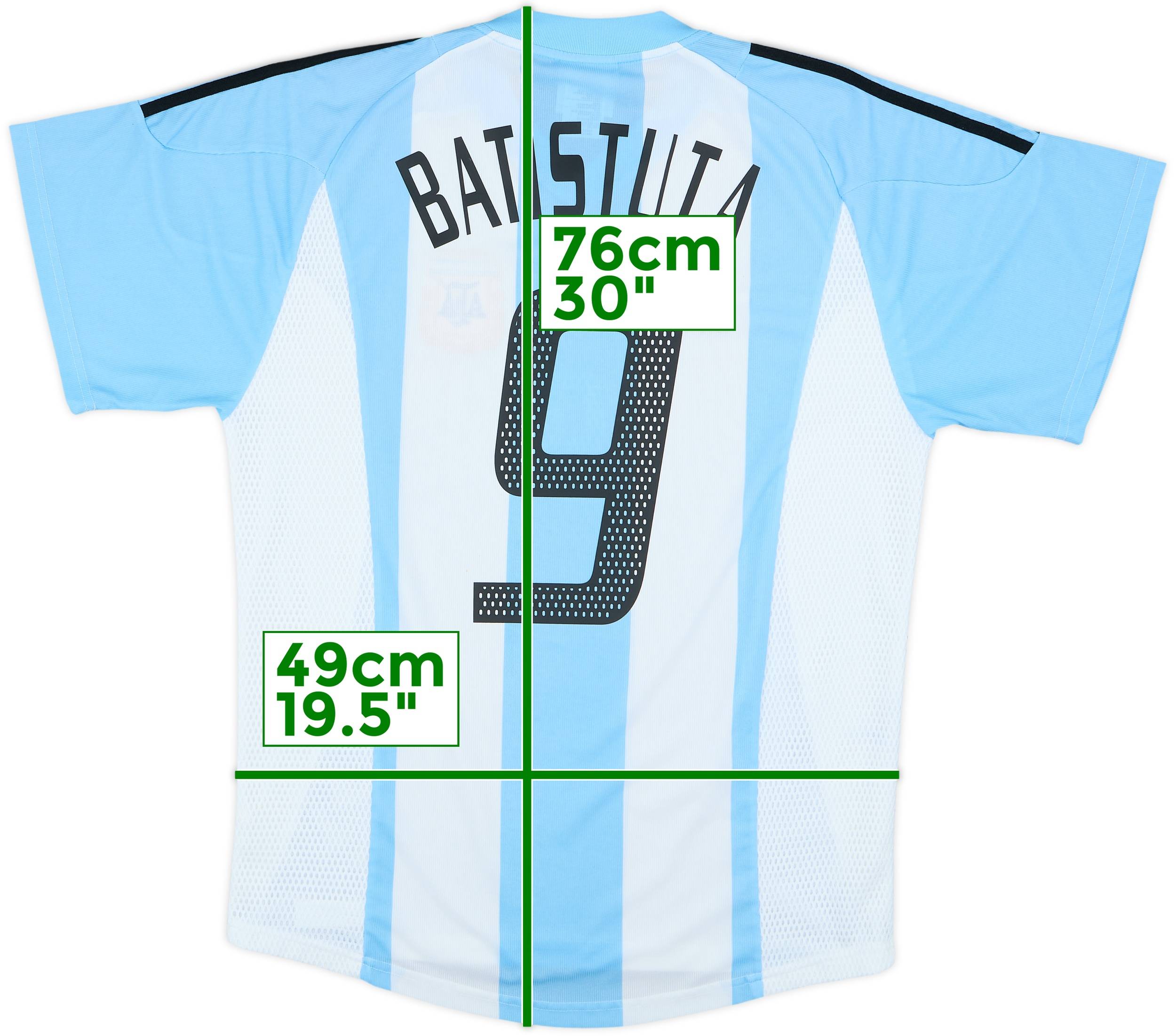 2002-04 Argentina Home Shirt Batistuta #9 - 9/10 - (S)