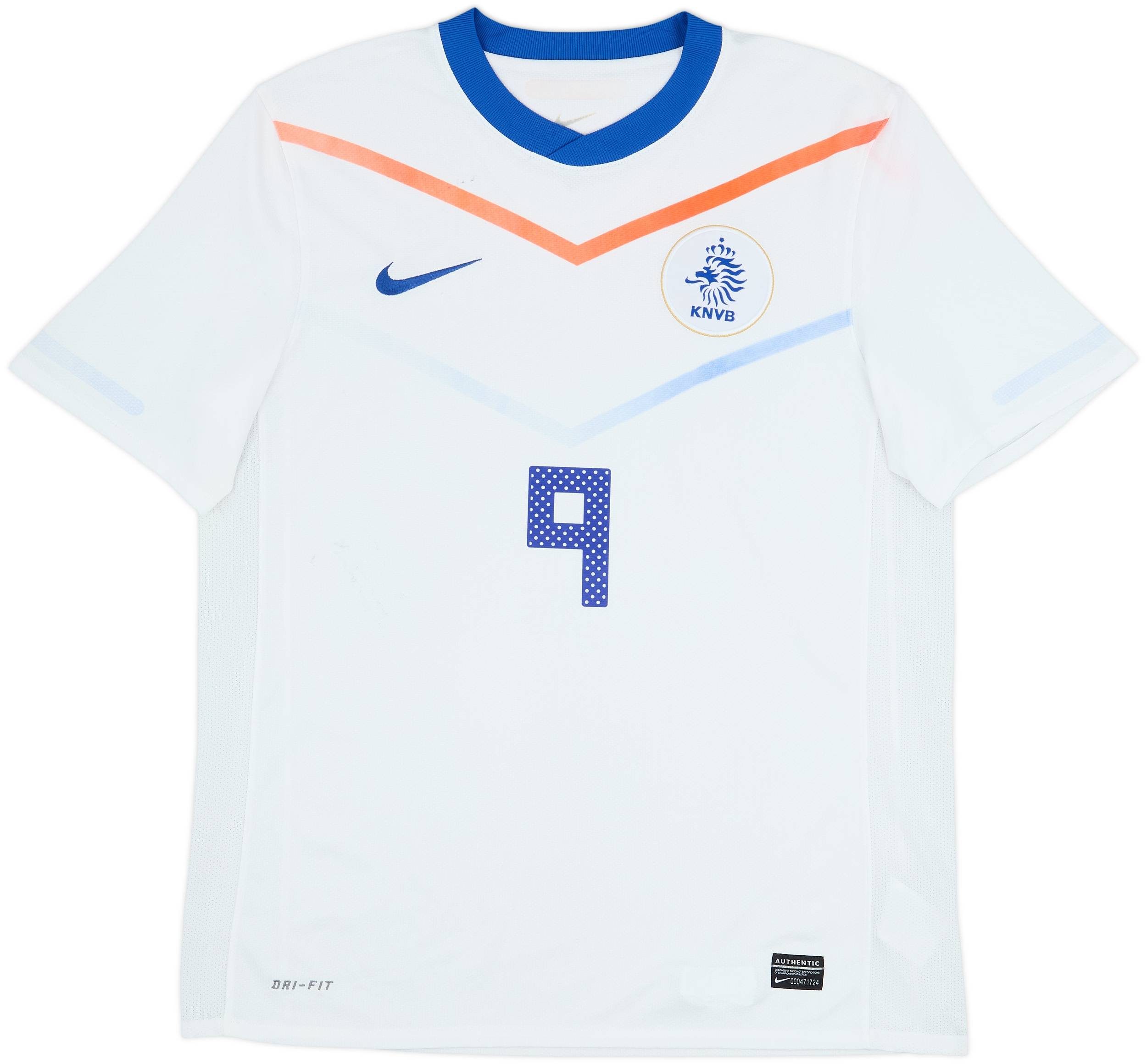 2010-11 Netherlands Away Shirt V.Persie #9 - 4/10 - (M)