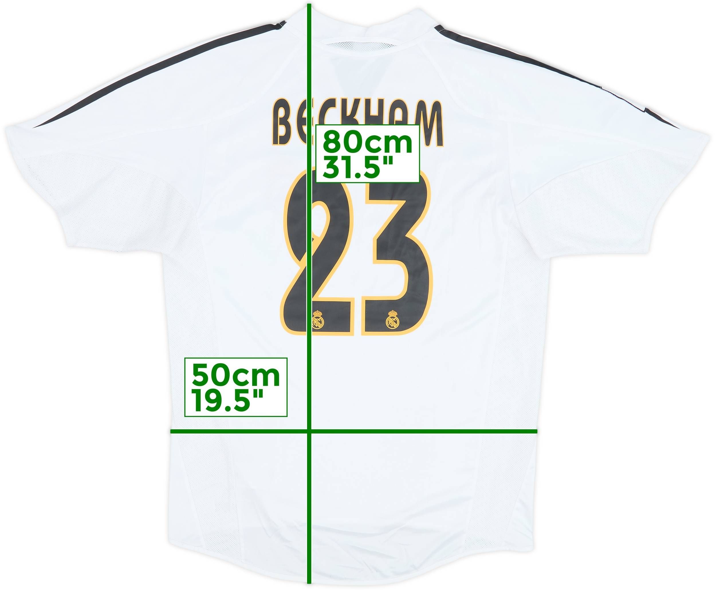 2004-05 Real Madrid Home Shirt Beckham #23 - 6/10 - (M)