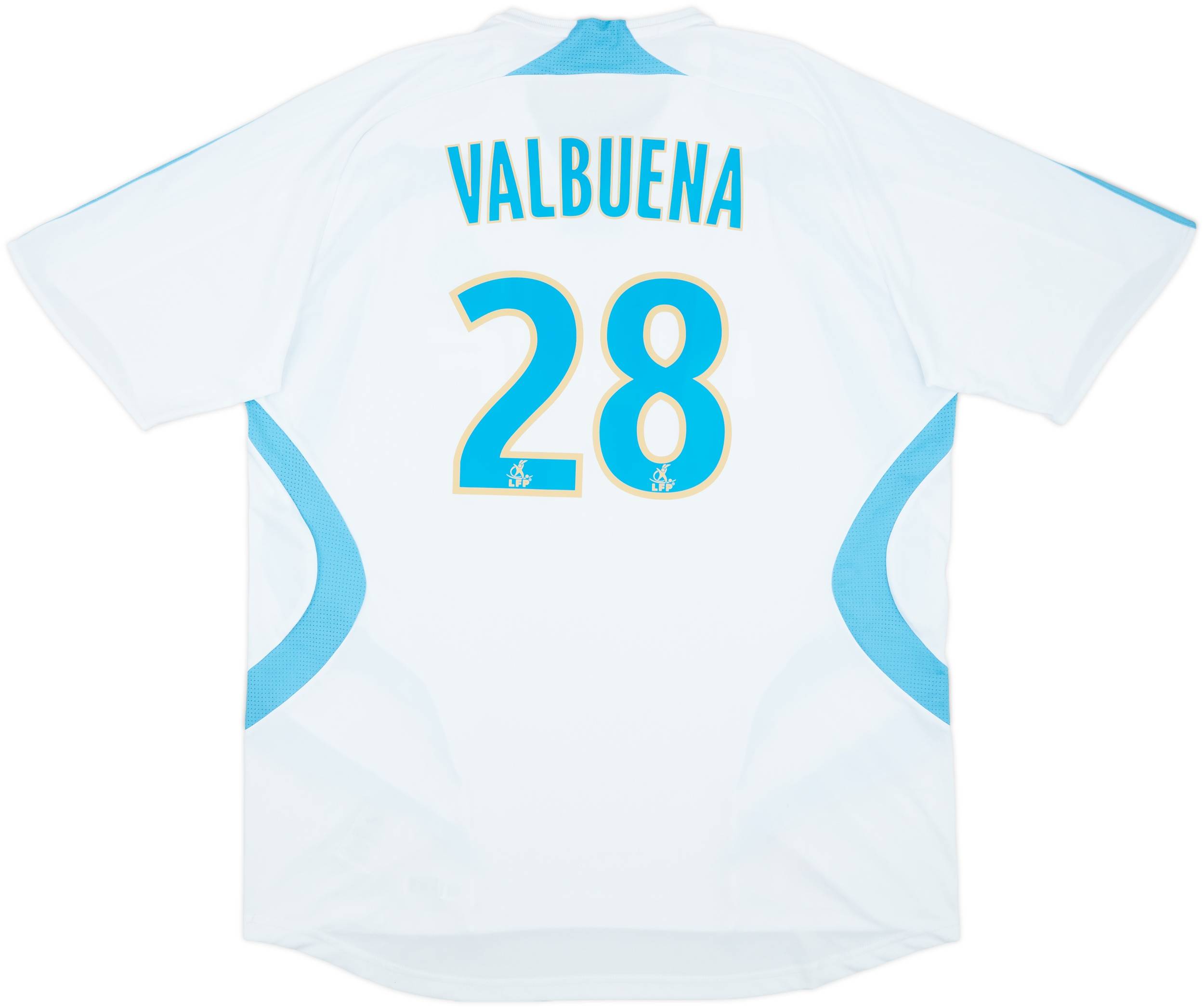 2007-08 Olympique Marseille Home Shirt Valbuena #28 - 7/10 - (XXL)