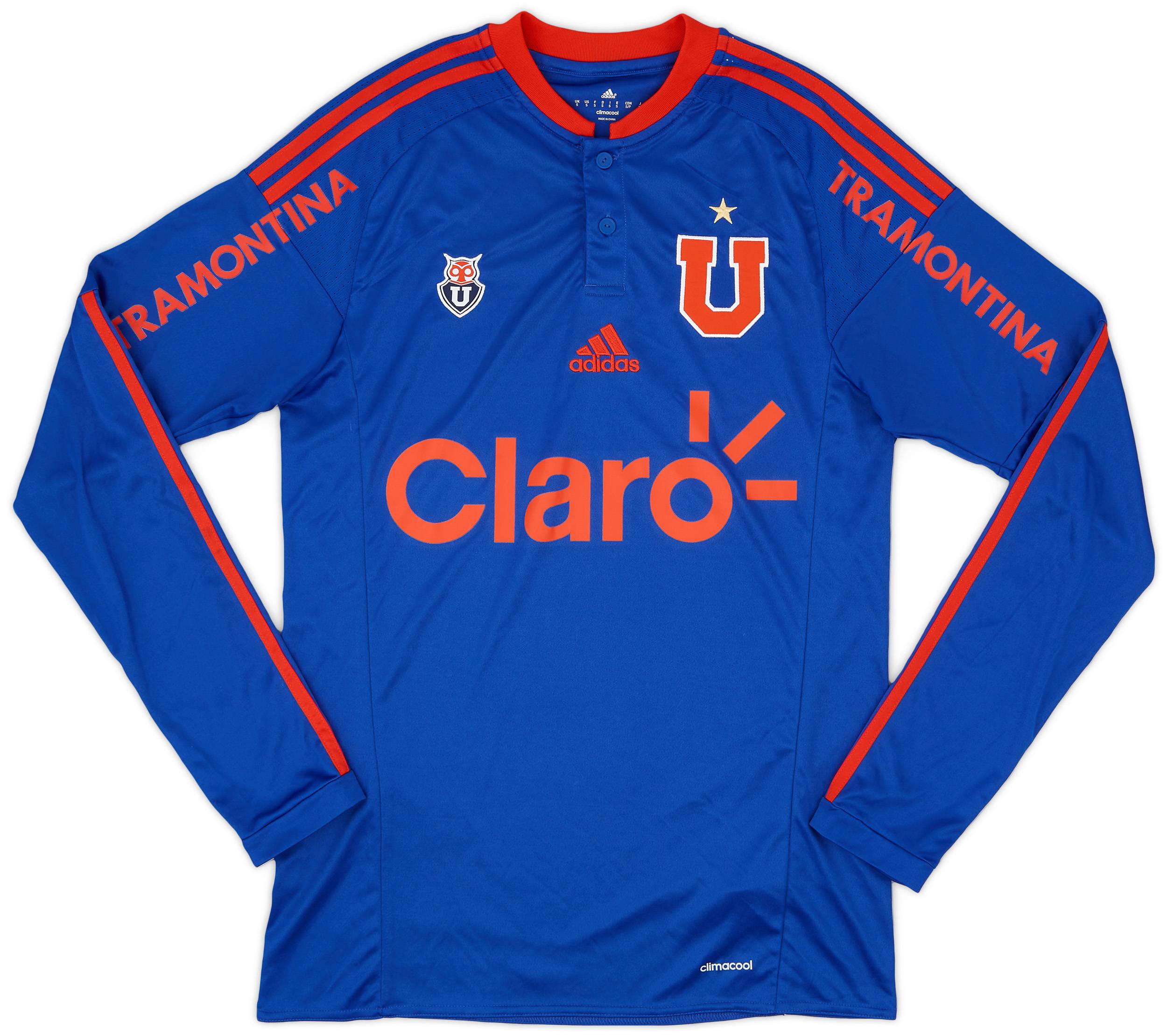 2016 Universidad de Chile Home L/S Shirt - 8/10 - (S), image size:2500x2219