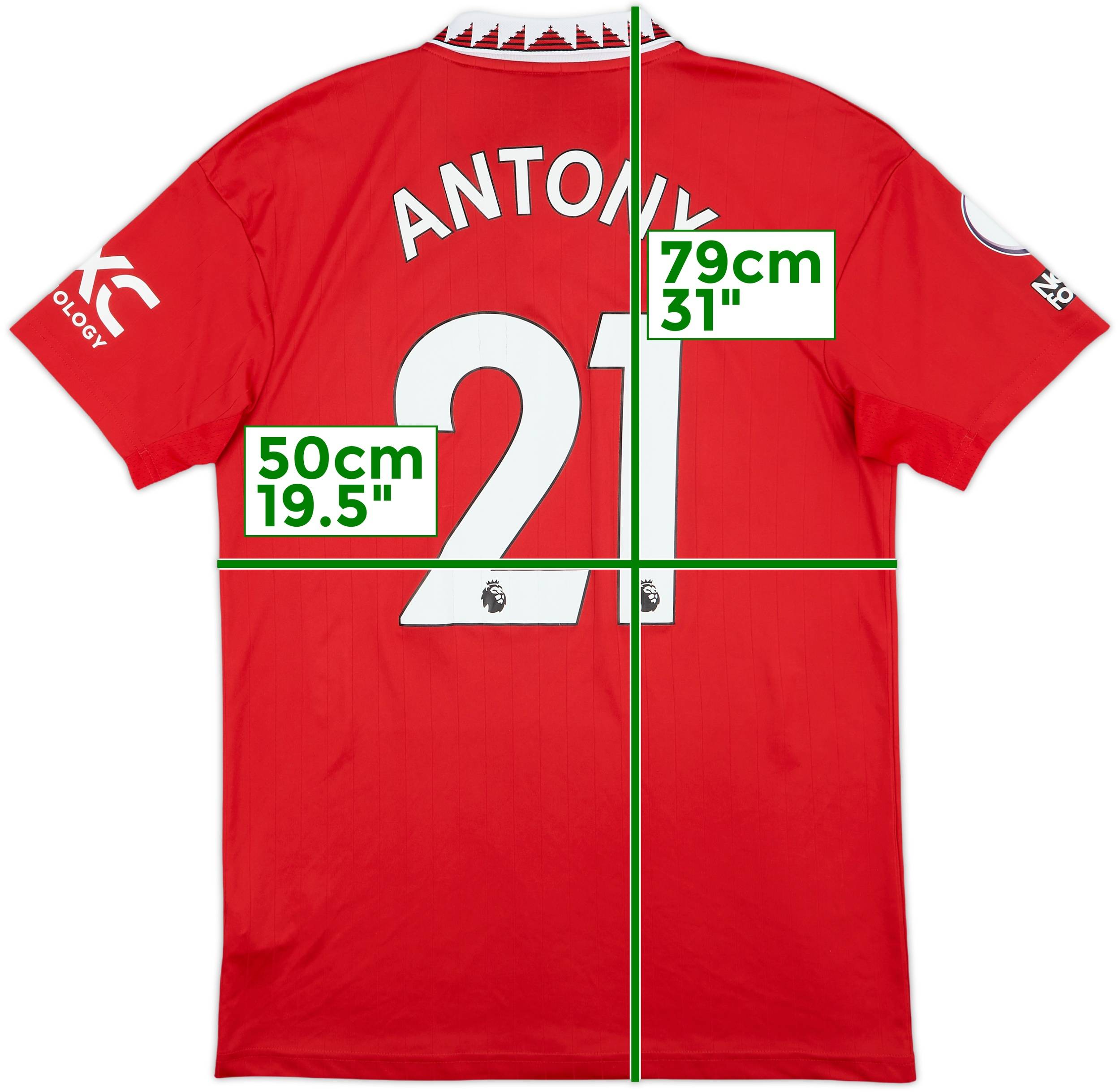 ウェア 2022-23 Manchester United  Shirt 2022-23 Manchester United Home Shirt Antony #21 - 7/10 - (M)