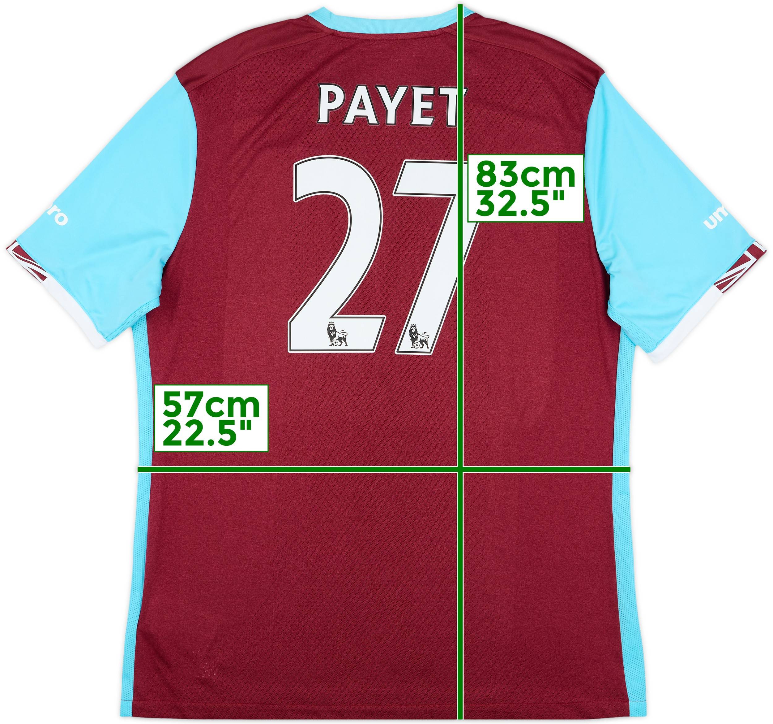 2016-17 West Ham Home Shirt Payet #27 - 9/10 - (XXL)