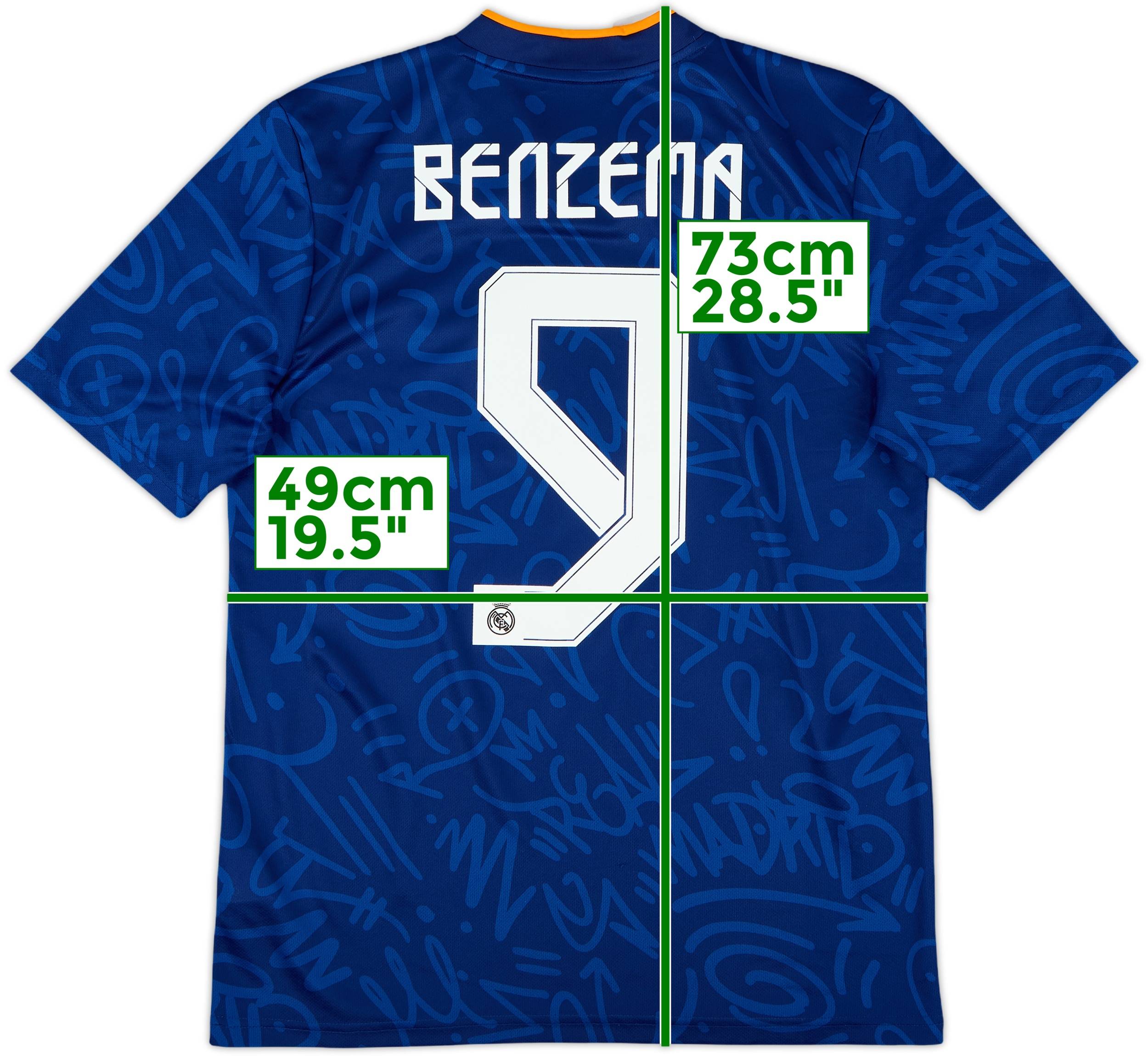 2021-22 Real Madrid Away Shirt Benzema #9 - 9/10 - (XL.Boys)