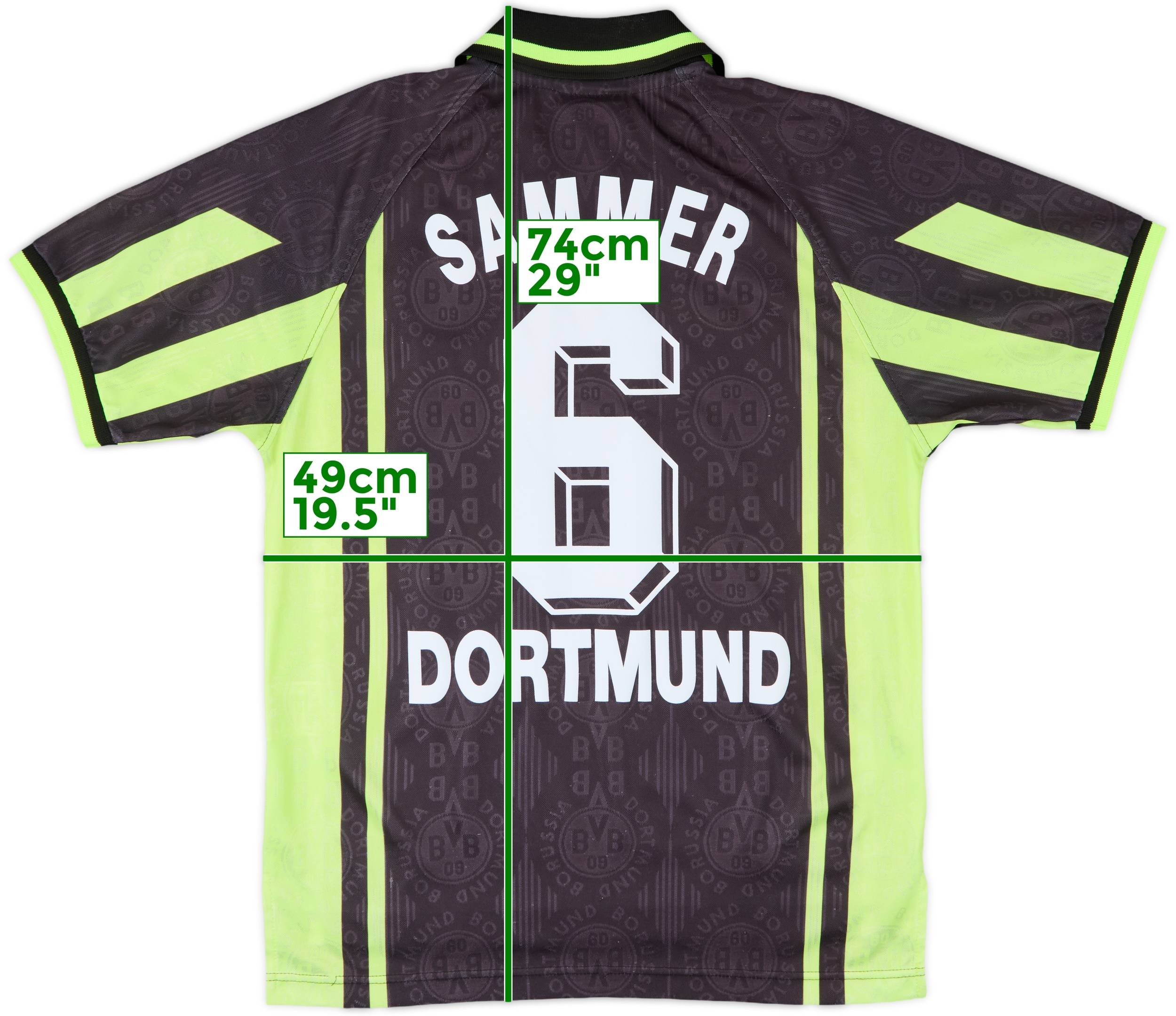 1996-97 Borussia Dortmund Away Shirt Sammer #6 - 8/10 - (S)
