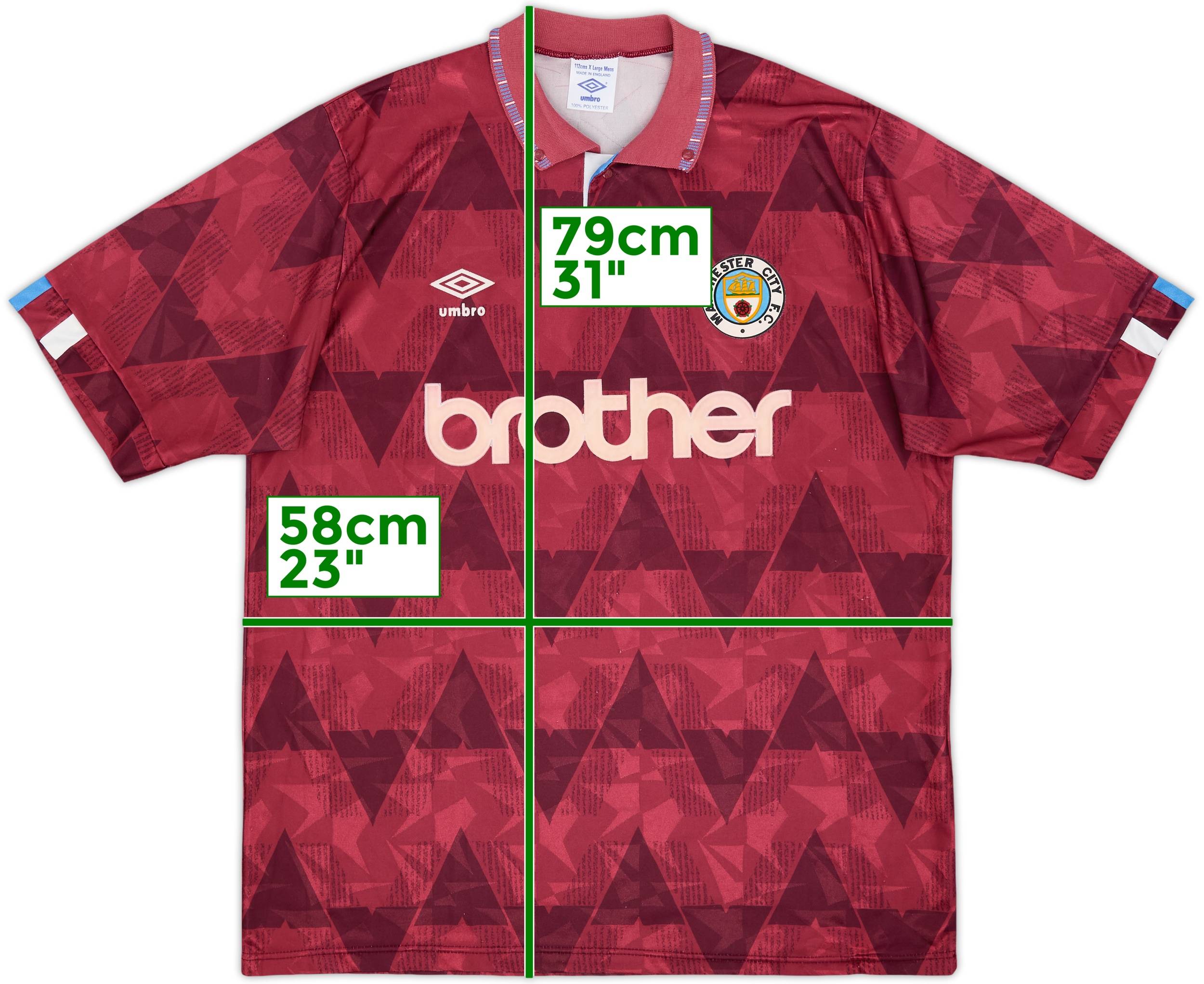 1990-92 Manchester City Away Shirt - 8/10 - (XL)