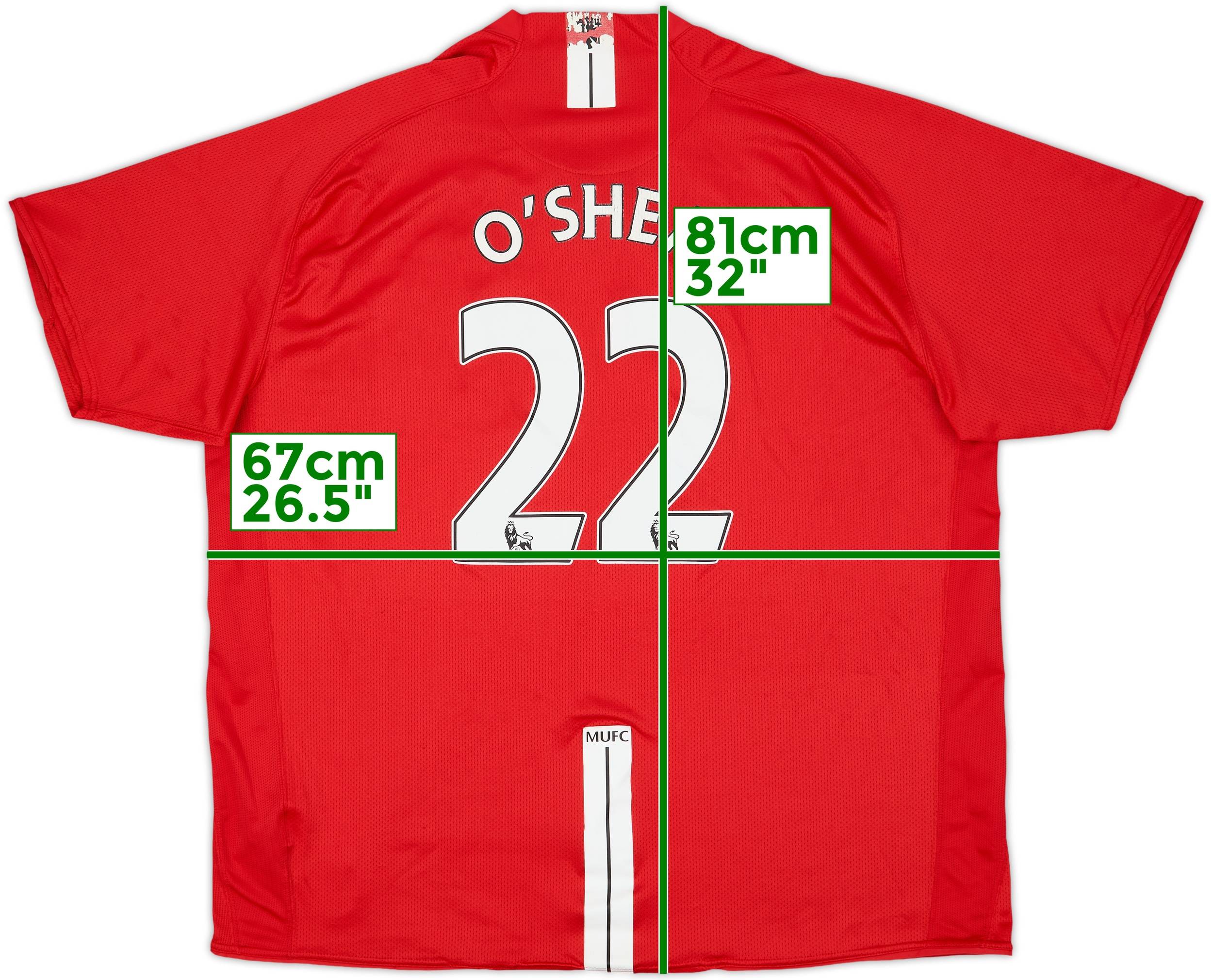 2007-09 Manchester United Home Shirt O'Shea #22 - 6/10 - (3XL)