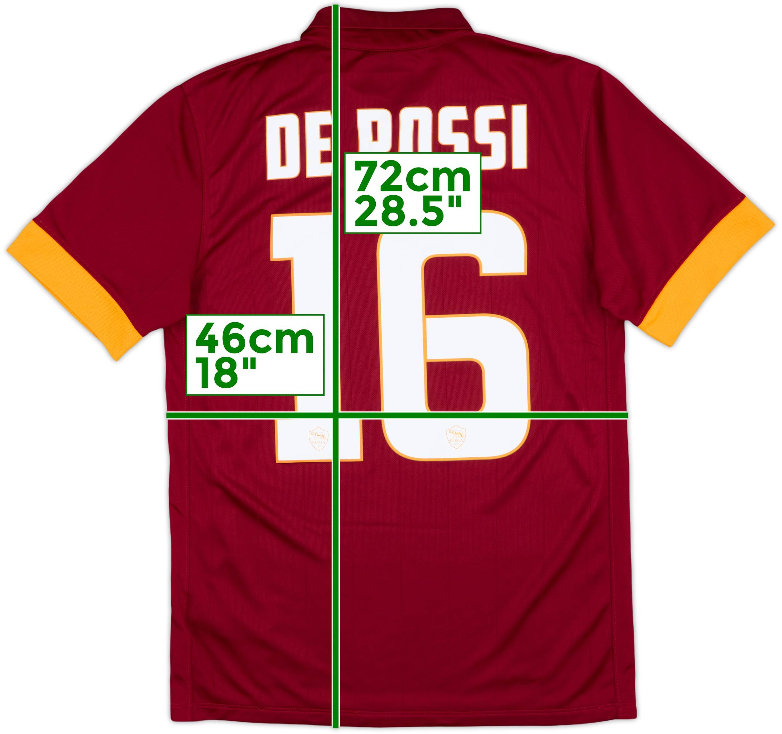 ASローマ De Rossi 15/16 M Nike Away デ・ロッシ 2014-15 Roma Away Shirt De Rossi #16 - 6/10 - (XL)